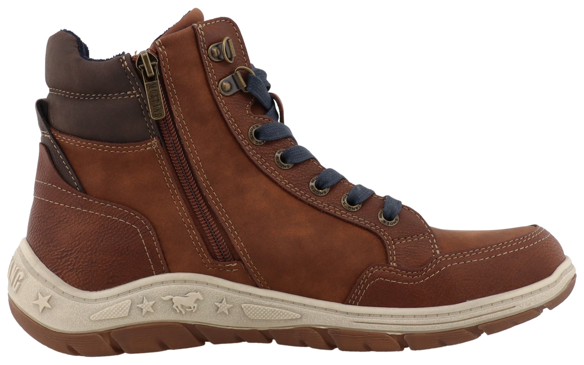 Mustang Shoes Bottines à lacets »Benedetto«  baskets montantes, bottines à lacets avec fermeture éclair
