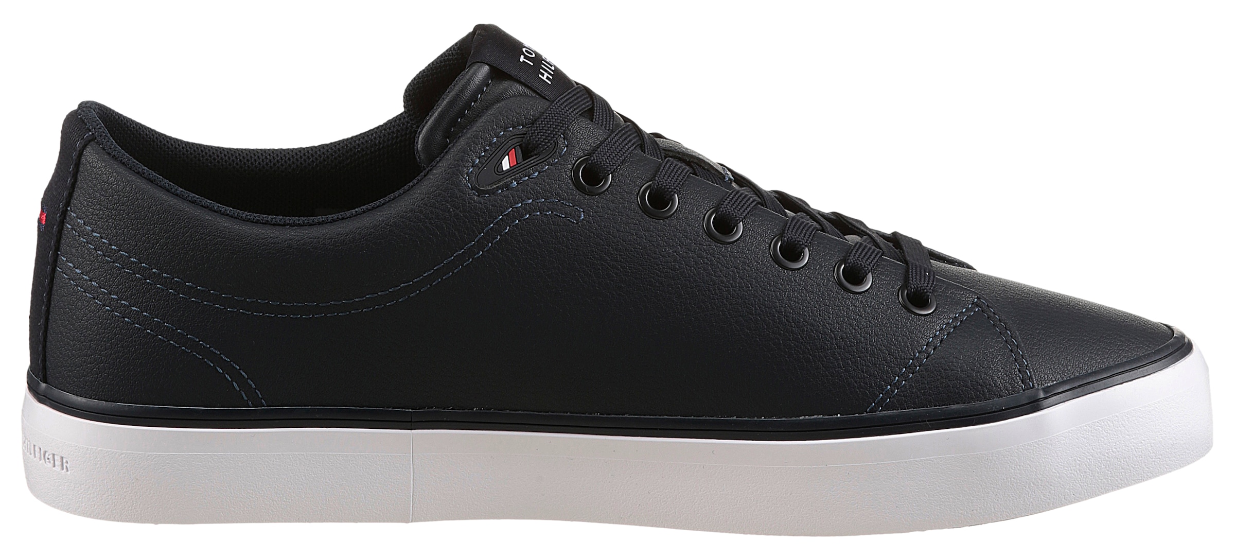 Tommy Hilfiger Sneakers »TH HI VULC CORE LOW LTH II ESS«  , Freizeitschuh, Halbschuh, Schnürer in schmaler Form