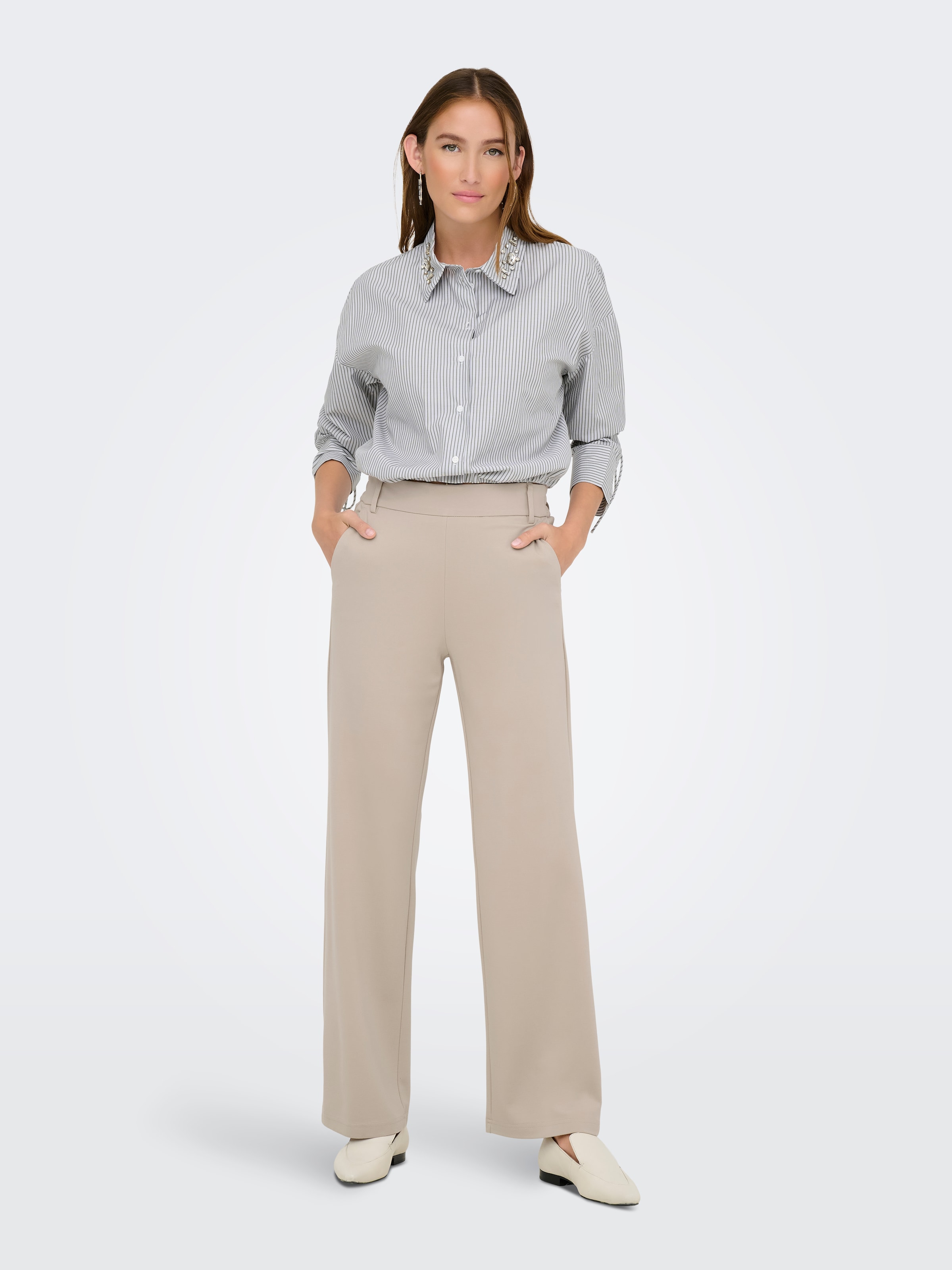 ONLY Pantalon de costume »ONLPOPTRASH LIFE MW STRAIGHT PANT PNT«  Viskosemischung