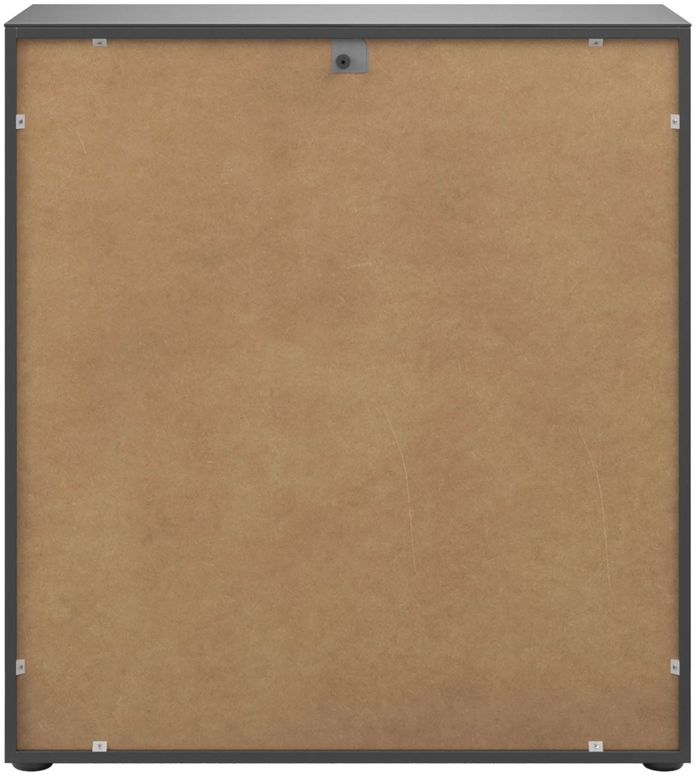 Manjana Möbel Commode »mit Chrom oder Schwarz matten Metallgriffen & Glasfront, Soft-Close« melaminbeschichteter Korpus, mit Vollauszug, Made in Germany