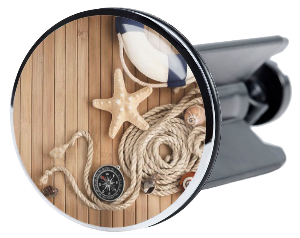 Sanilo Set d'accessoires de salle de bain »Maritime« bestehend aus WC-Sitz, Badteppich, Stöpsel, Seifenspender, WC-Bürste