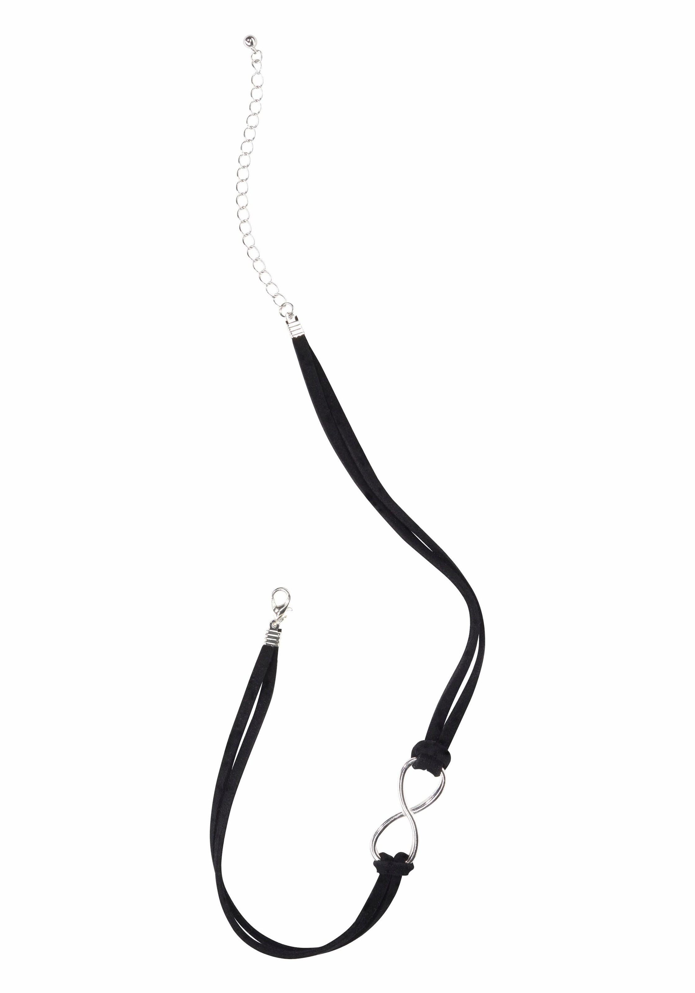 Firetti Choker »Velourcollier schwarz mit Infinity/Unendlichkeits-Zierelement, Choker«