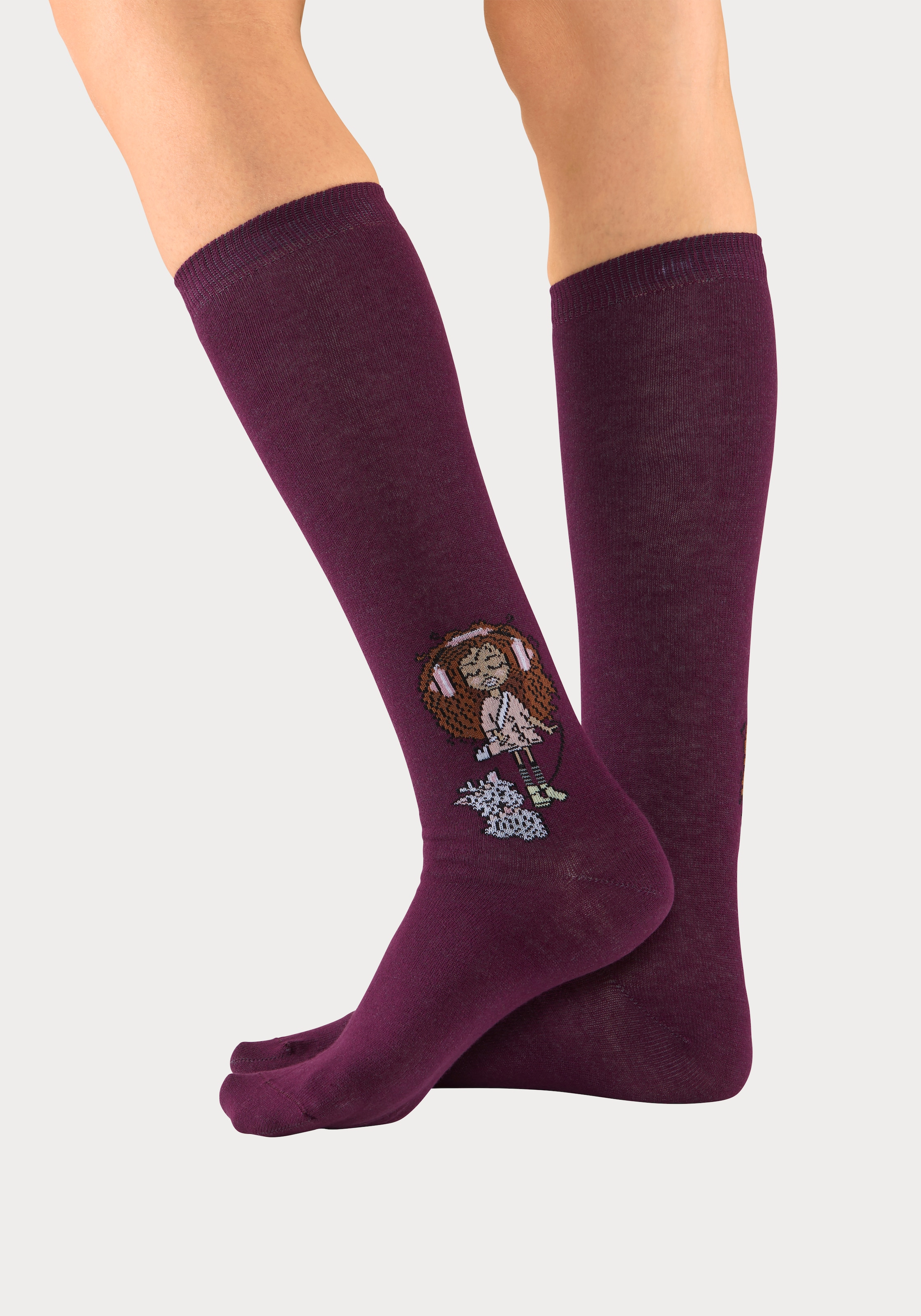 H.I.S Kniestrümpfe, (Packung, 5 Paar), mit eingestricktem Motiv