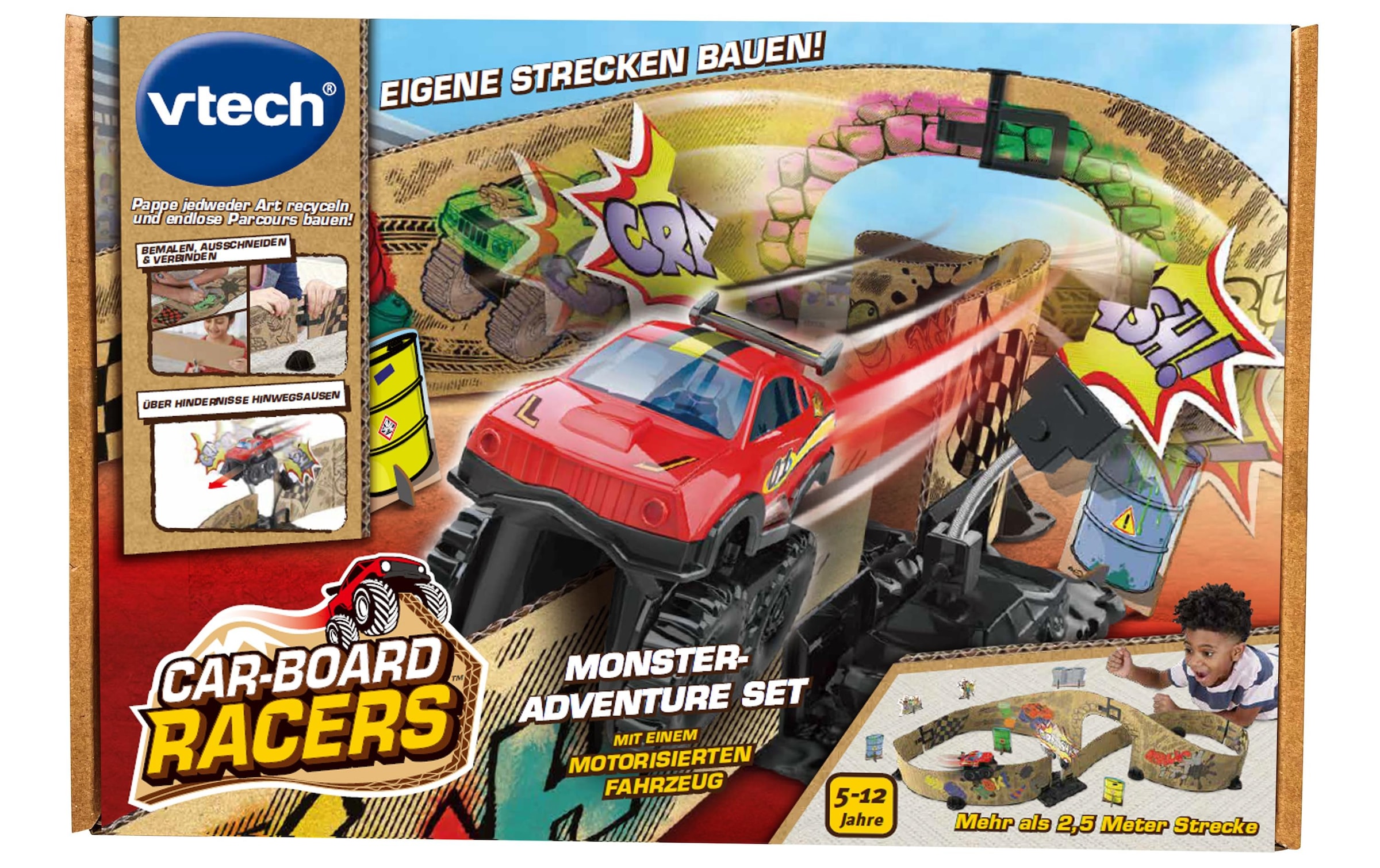 Vtech® Lernspielzeug »Car-Board Racers Monster-Adventure Set -DE-«