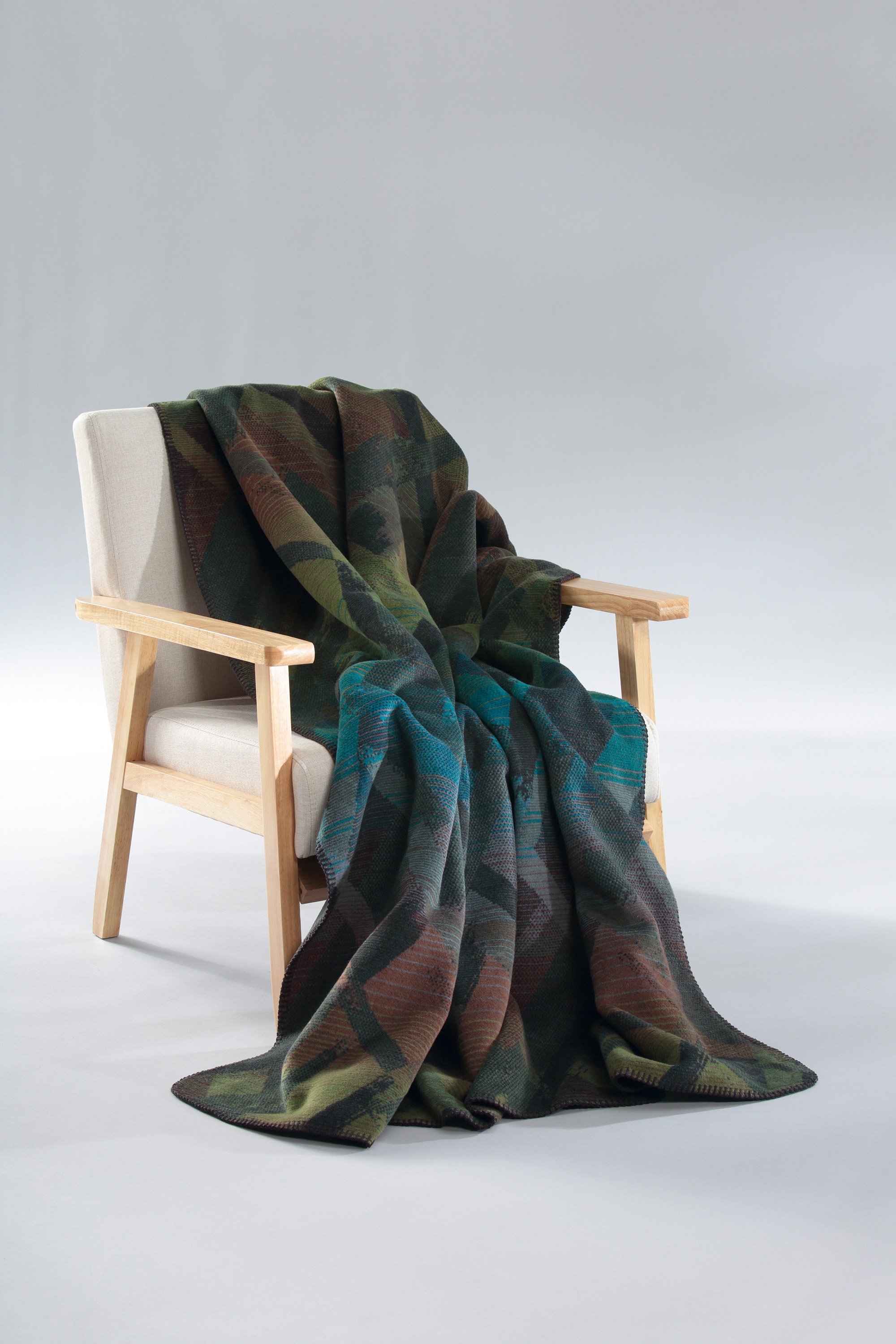 Biederlack Wohndecke »Mossy Glow mit geketteltem Zierstich« Made in Germany