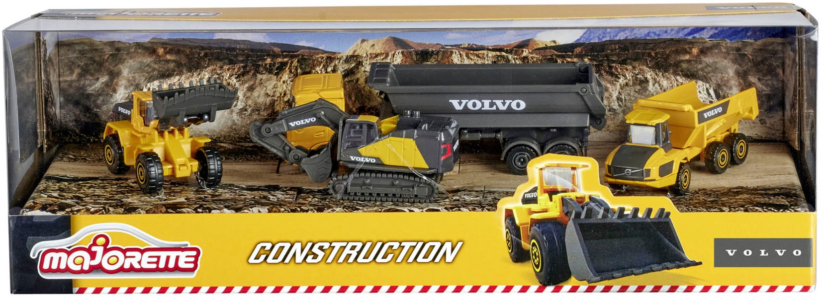 majORETTE Spielzeug-LKW »Volvo Fahrzeuge-Set - Baustellenfahrzeuge 4er« aus Metall