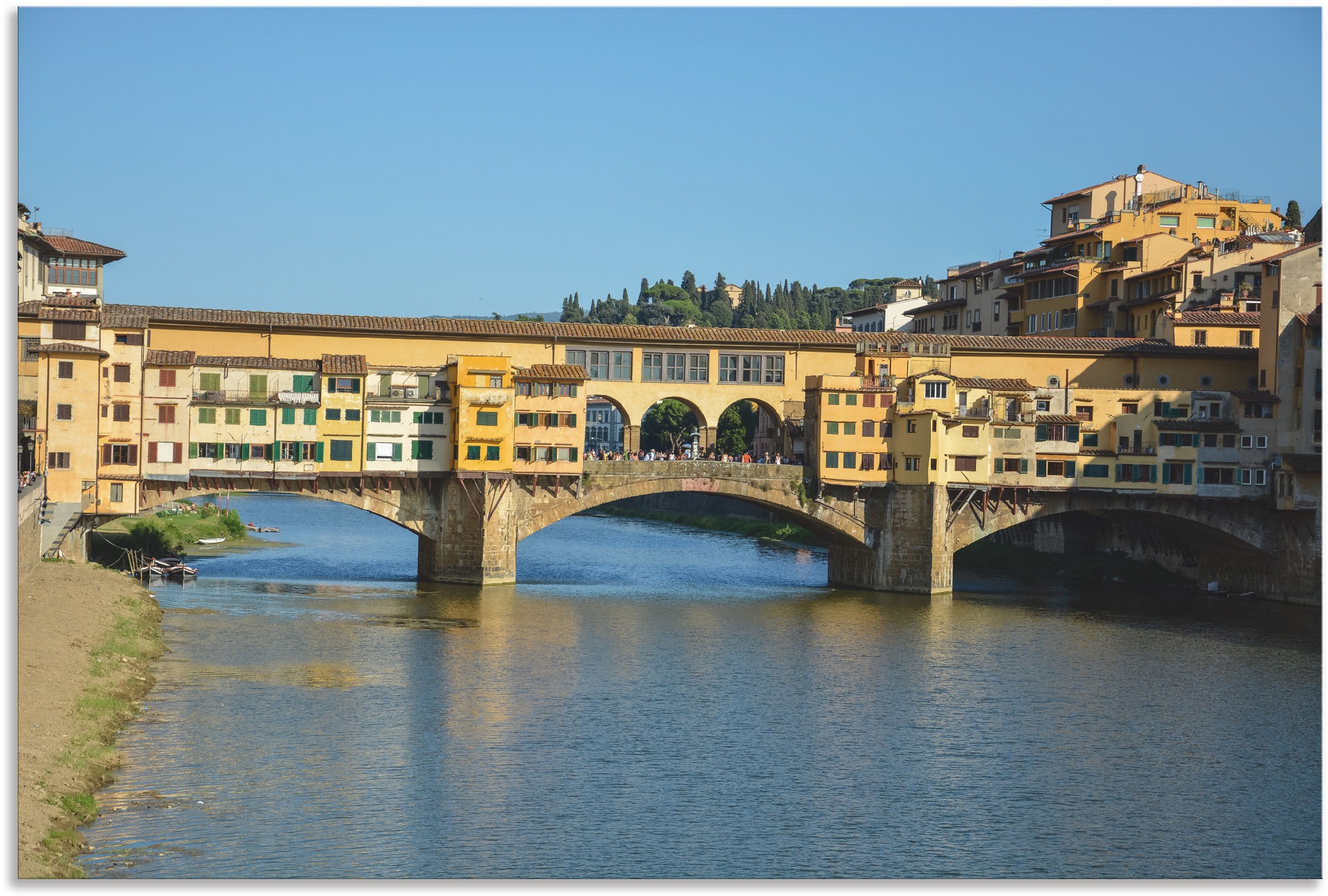 Image of Artland Wandbild »Brücke Ponte Vecchio in Florenz«, Florenz, (1 St.), in vielen Grössen & Produktarten - Alubild / Outdoorbild für den Aussenbereich, Leinwandbild, Poster, Wandaufkleber / Wandtattoo auch für Badezimmer geeignet bei Ackermann Versand Schwe