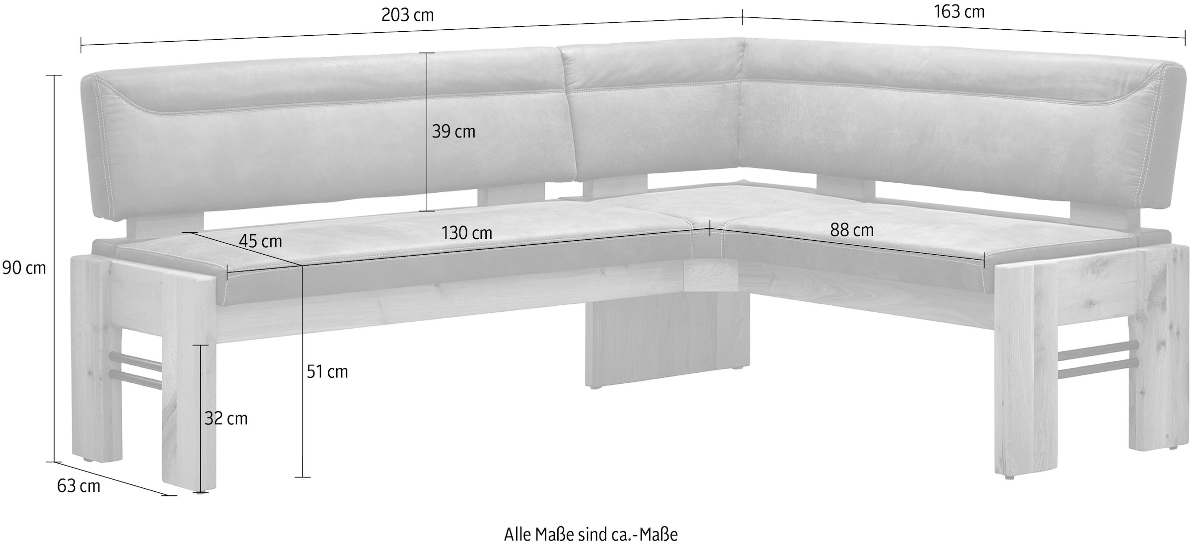 K+W Komfort & Wohnen Banc d'angle »Floyd« banquette de rangement, côté long droit ou gauche en 2 qualités