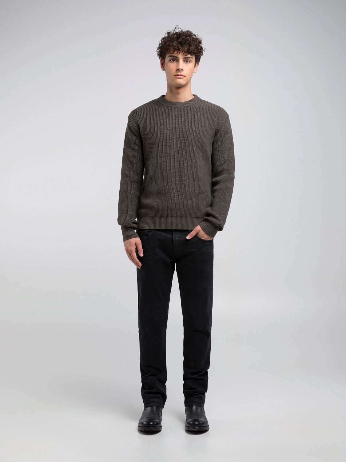 Replay Pull en tricot mit Rundhals