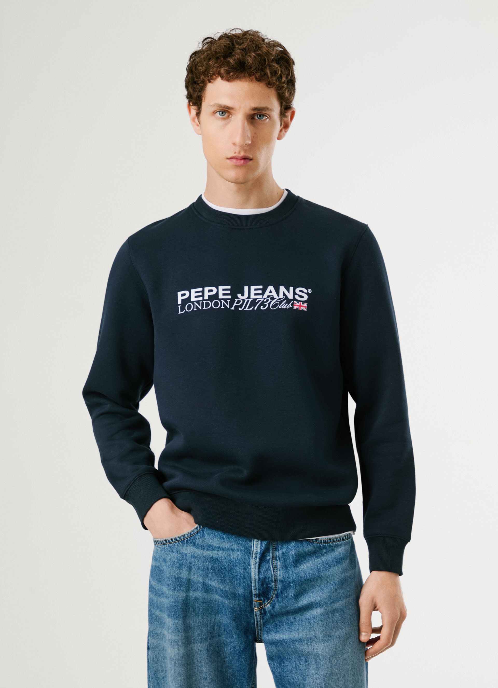 Image of Pepe Jeans Sweatshirt "MATTHEW CREW", mit Label-Print auf der Brust