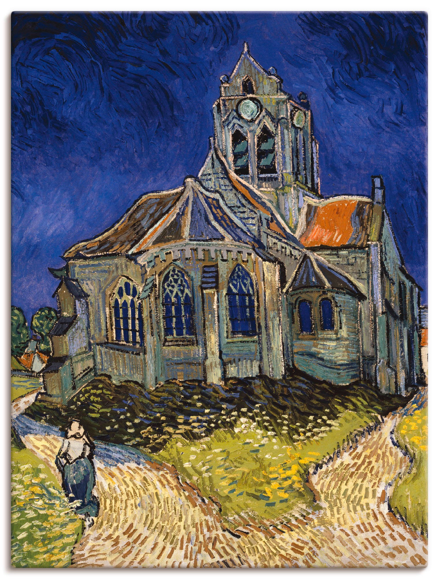 Image of Artland Wandbild »Die Kirche in Auverssur-Oise«, Gebäude, (1 St.), in vielen Grössen & Produktarten -Leinwandbild, Poster, Wandaufkleber / Wandtattoo auch für Badezimmer geeignet bei Ackermann Versand Schweiz