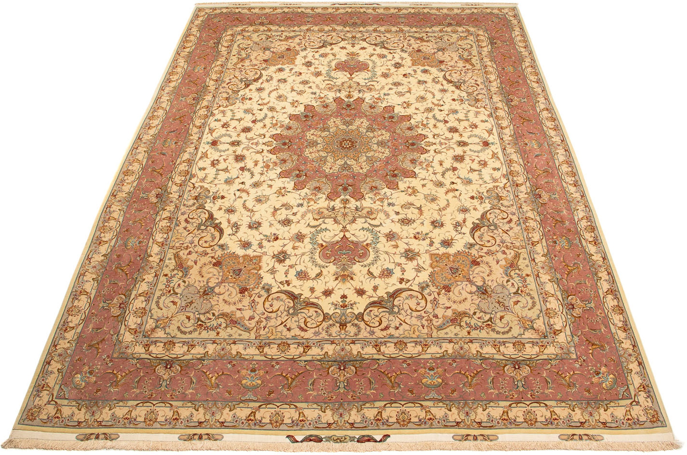 Image of morgenland Orientteppich »Perser - Täbriz - Royal - 404 x 300 cm - braun«, rechteckig, 7 mm Höhe, Wohnzimmer, Handgeknüpft, Einzelstück mit Zertifikat bei Ackermann Versand Schweiz
