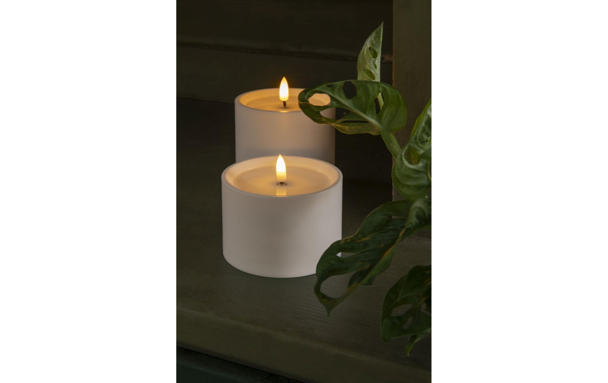 STT LED-Kerze »Set 2 Stück 10 cm« Zweiteiliges Solar-Kerzenset für drinnen und draussen