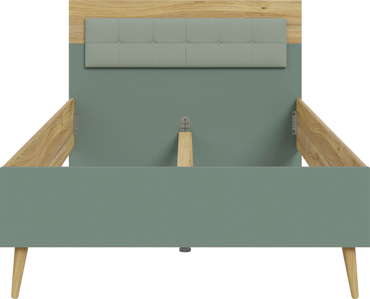 FORTE Jugendbett »Kinderbett, Belastbar bis 250KG,« Liegeflächen 140x200cm oder 120x200cm,  mit gepolstertem Kopfteil
