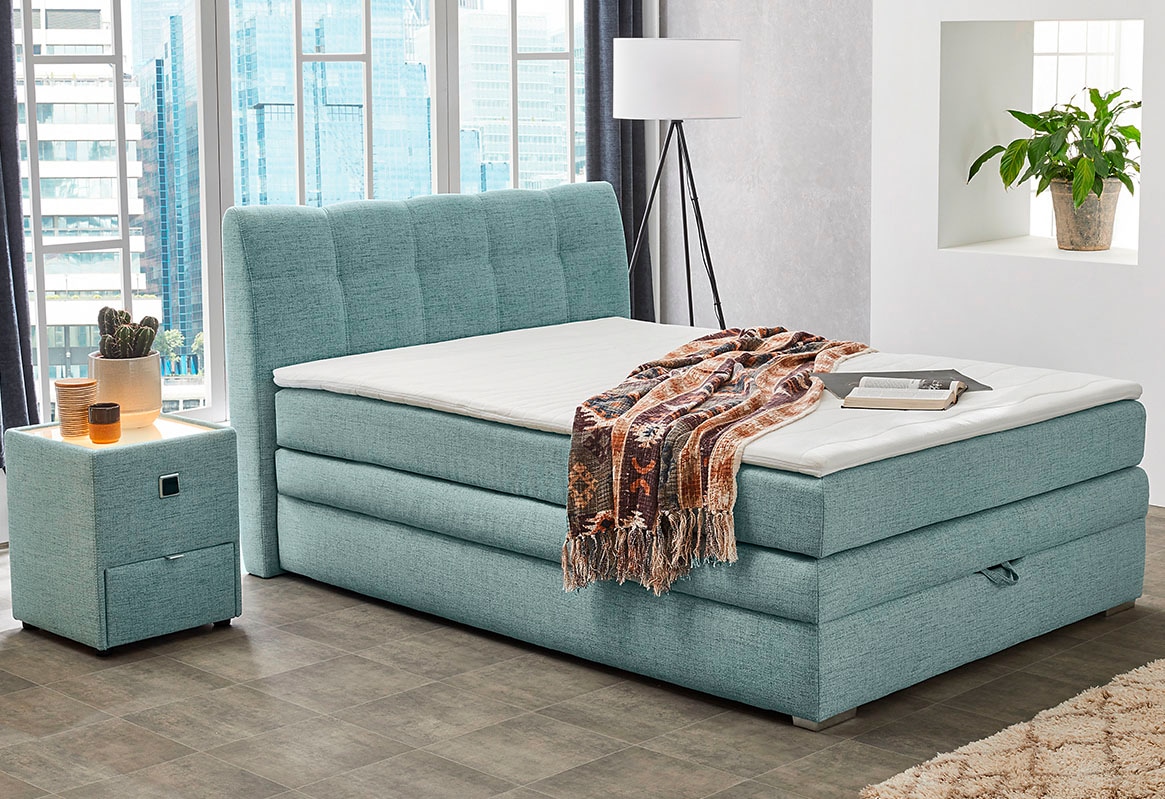 Image of Jockenhöfer Gruppe Boxspringbett "Amelie" mit Bettkasten und Topper, erhältlich in 120 & 140cm Breite