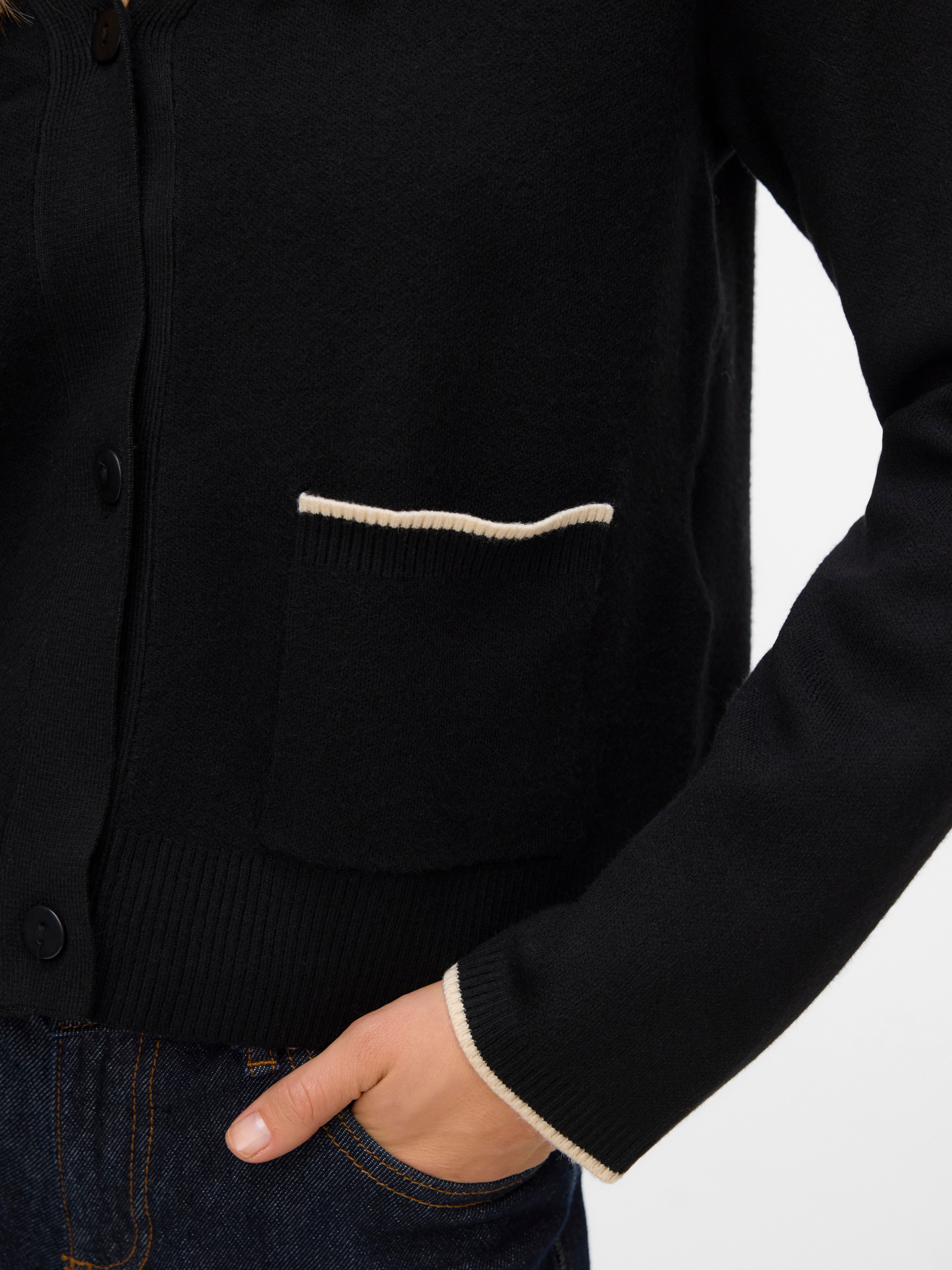 Vero Moda Veste en tricot »VMGOLD LS V-NECK CONTRAST CARDIGAN«