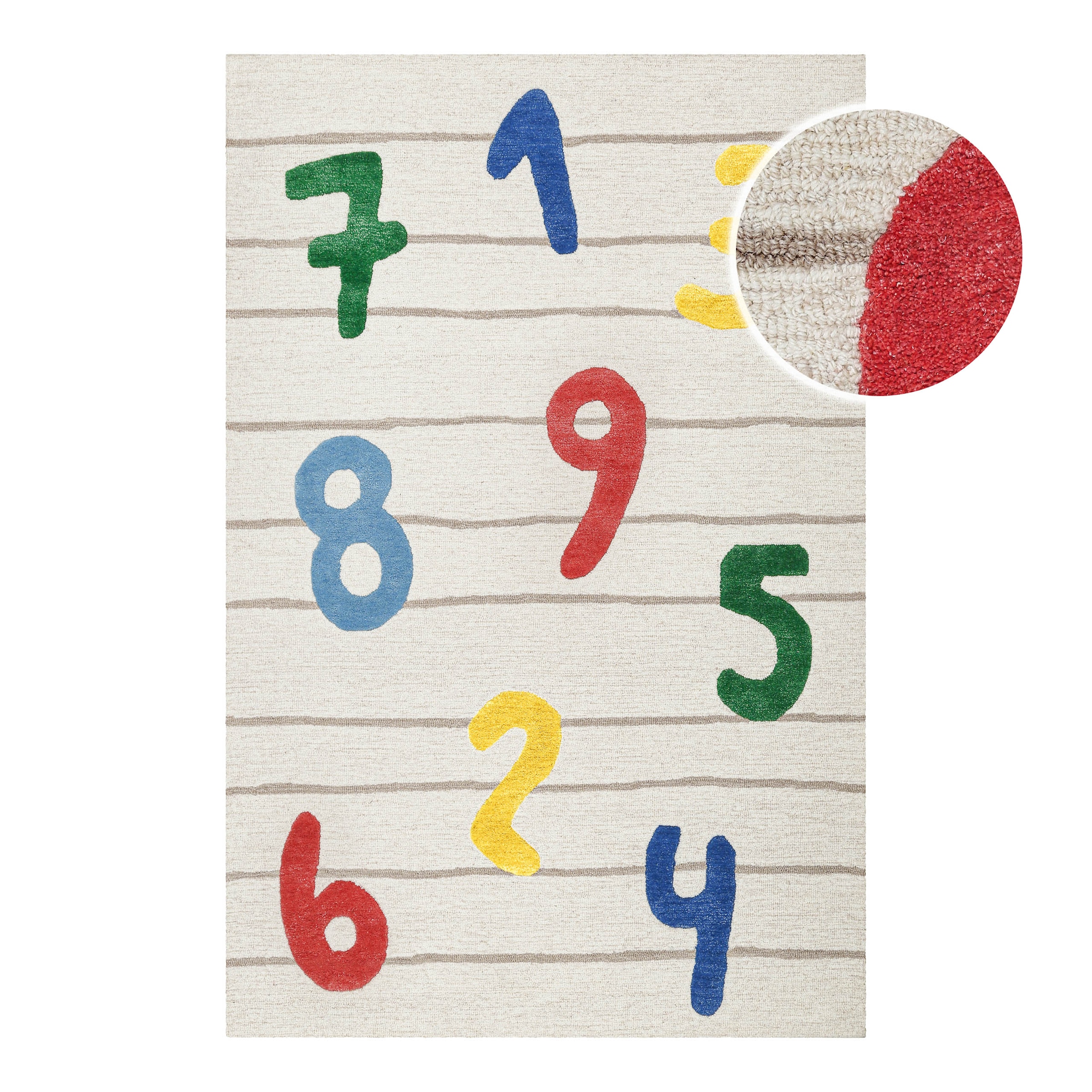 Image of SMART KIDS Kinderteppich "Countdown" rechteckig 16 mm Höhe Kinderteppich mit Zahlen, Hoch-Tief-Effekt, Schurwolle, Spielzimmer