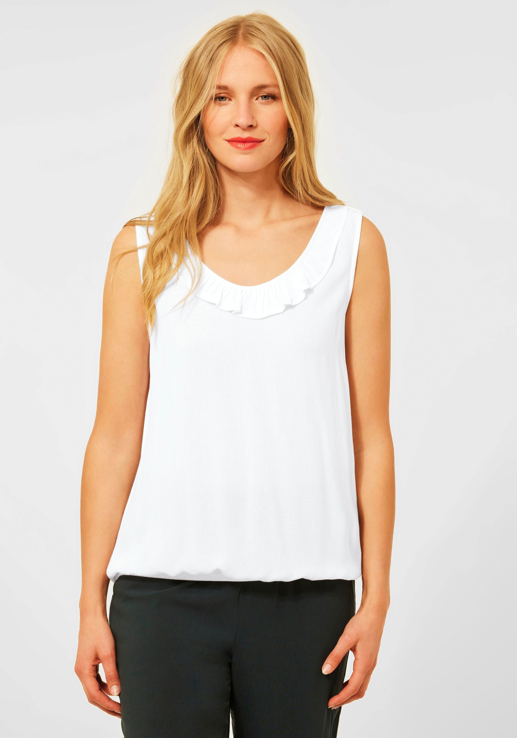 Image of STREET ONE Shirttop, mit Rüschenausschnitt bei Ackermann Versand Schweiz