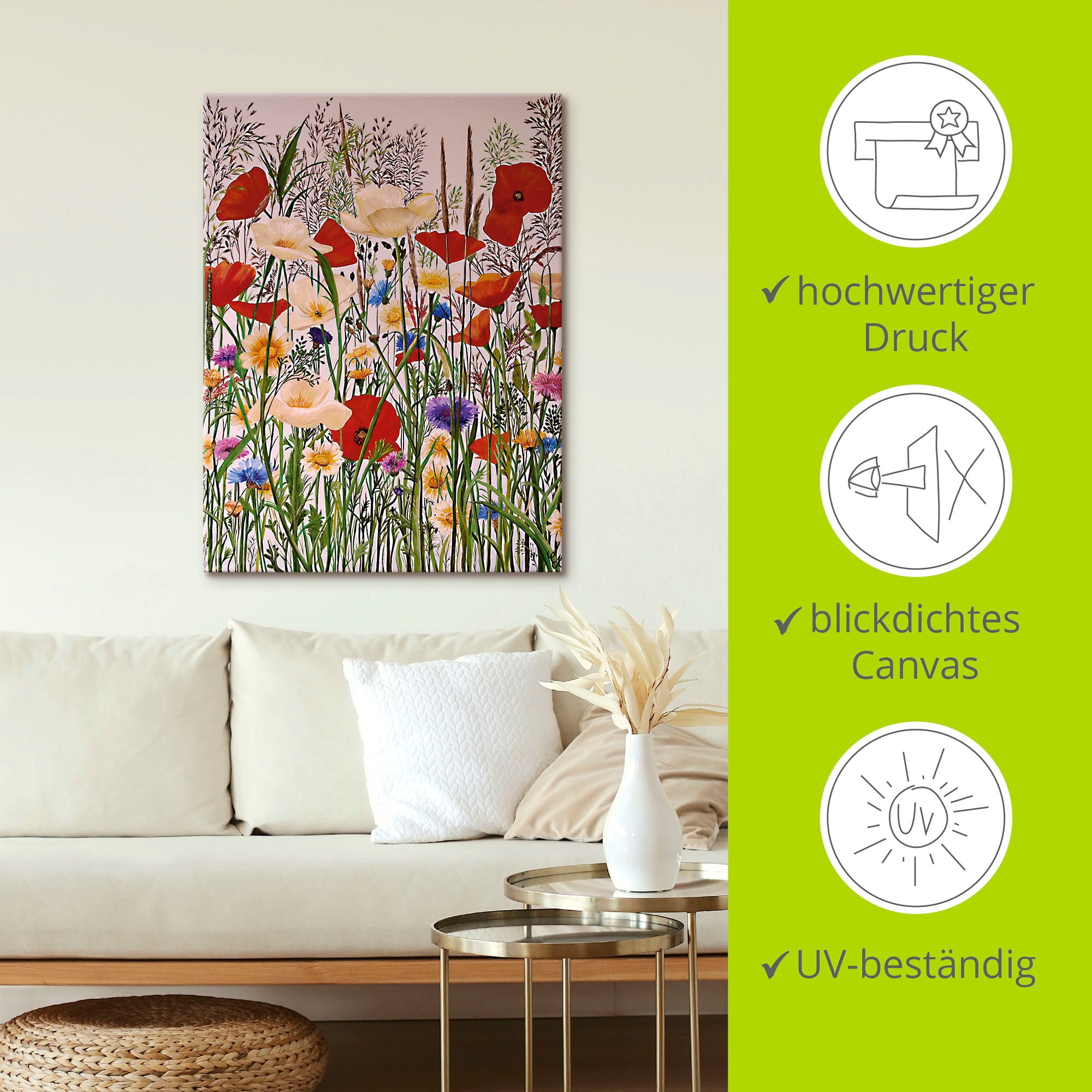 Artland Leinwandbild »Blumenwiese« Baumbilder 1 Stk. tlg. auf Holzrahmen gespannt