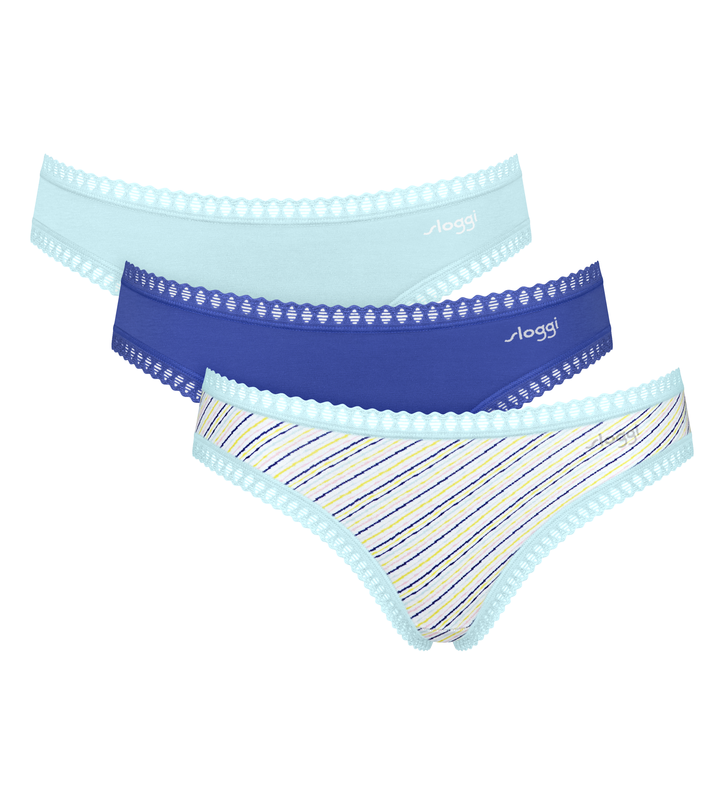 sloggi Slip miniature »GO Crush« 3er Pack,  dehnbare Spitzendetails, Cotton-Mix