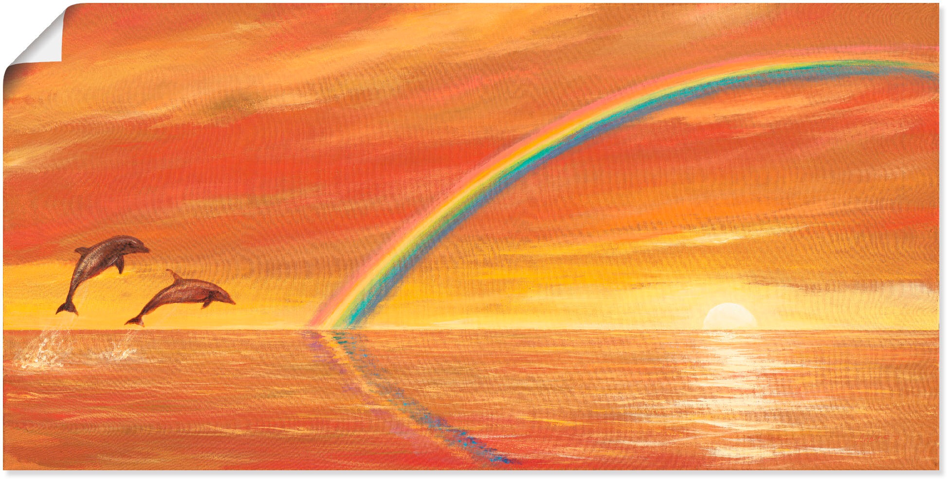 Image of Artland Wandbild »Regenbogen über dem Meer«, Wassertiere, (1 St.), in vielen Grössen & Produktarten - Alubild / Outdoorbild für den Aussenbereich, Leinwandbild, Poster, Wandaufkleber / Wandtattoo auch für Badezimmer geeignet bei Ackermann Versand Schweiz