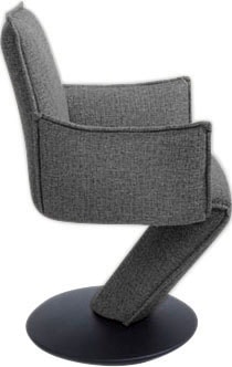 K+W Komfort & Wohnen Chaise de salle à manger »Drive, Drehstuhl« () fauteuil avec coque d'assise suspendue, plateau tournant en métal noir structuré
