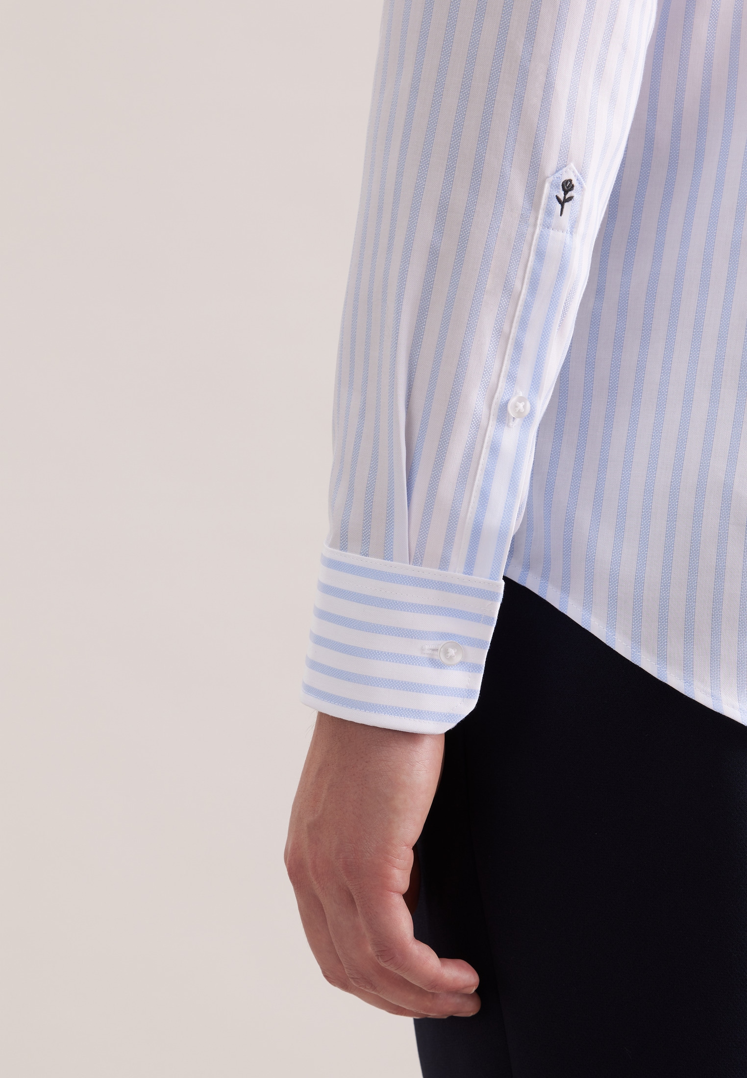 seidensticker Businesshemd »Schwarze Rose« Slim 1/1 Kentkragen Gestreift