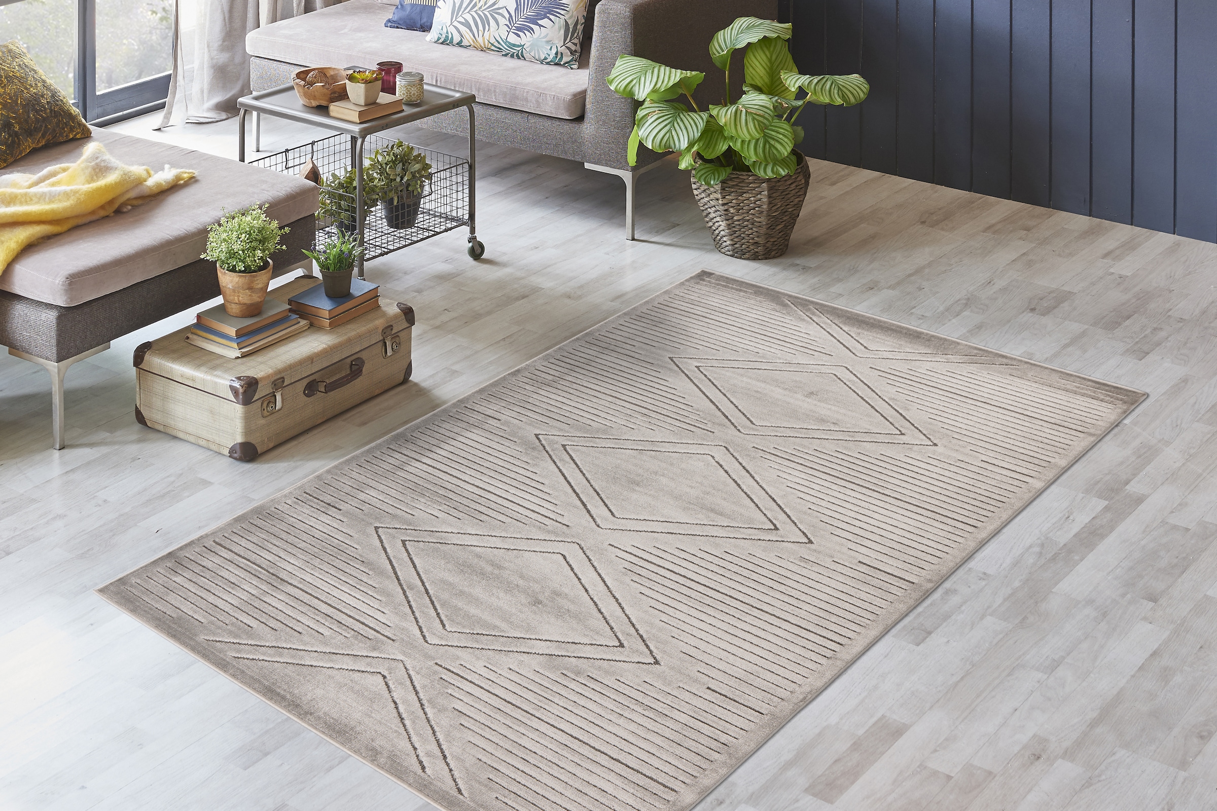 Image of Kayoom Teppich "Madlen 125" rechteckig 9 mm Höhe 252.000 Points / qm, Unifarben, neutrales Design