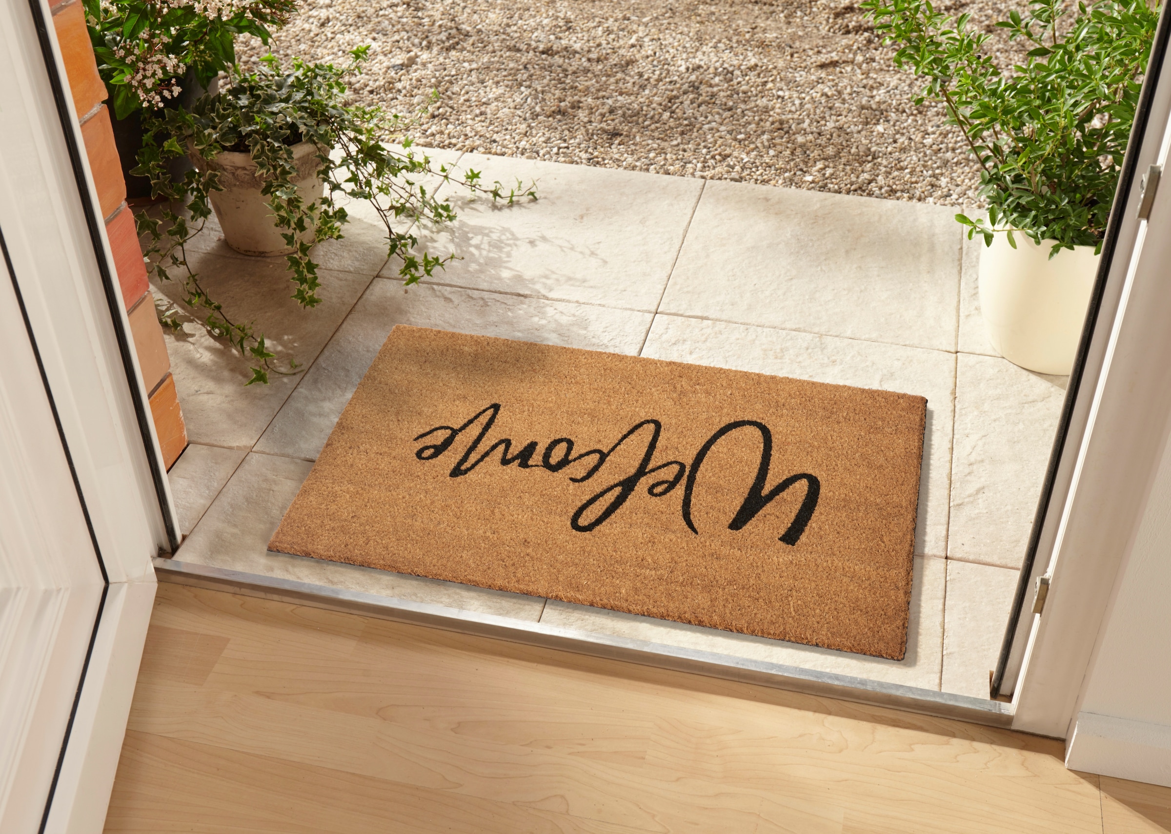 HANSE Home Fussmatte »Welcome, Türmatte«, rechteckig, 15 mm Höhe, Kokos, Schmutzfangmatte, Outdoor, Rutschfest, Innen, Kokosmatte, Flur