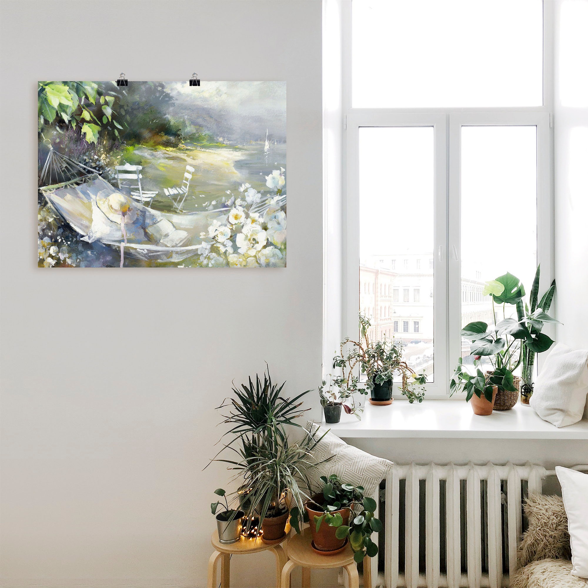 Image of Artland Wandbild »Hängematte in der Nähe des Meeres«, Strand, (1 St.), in vielen Grössen & Produktarten -Leinwandbild, Poster, Wandaufkleber / Wandtattoo auch für Badezimmer geeignet bei Ackermann Versand Schweiz