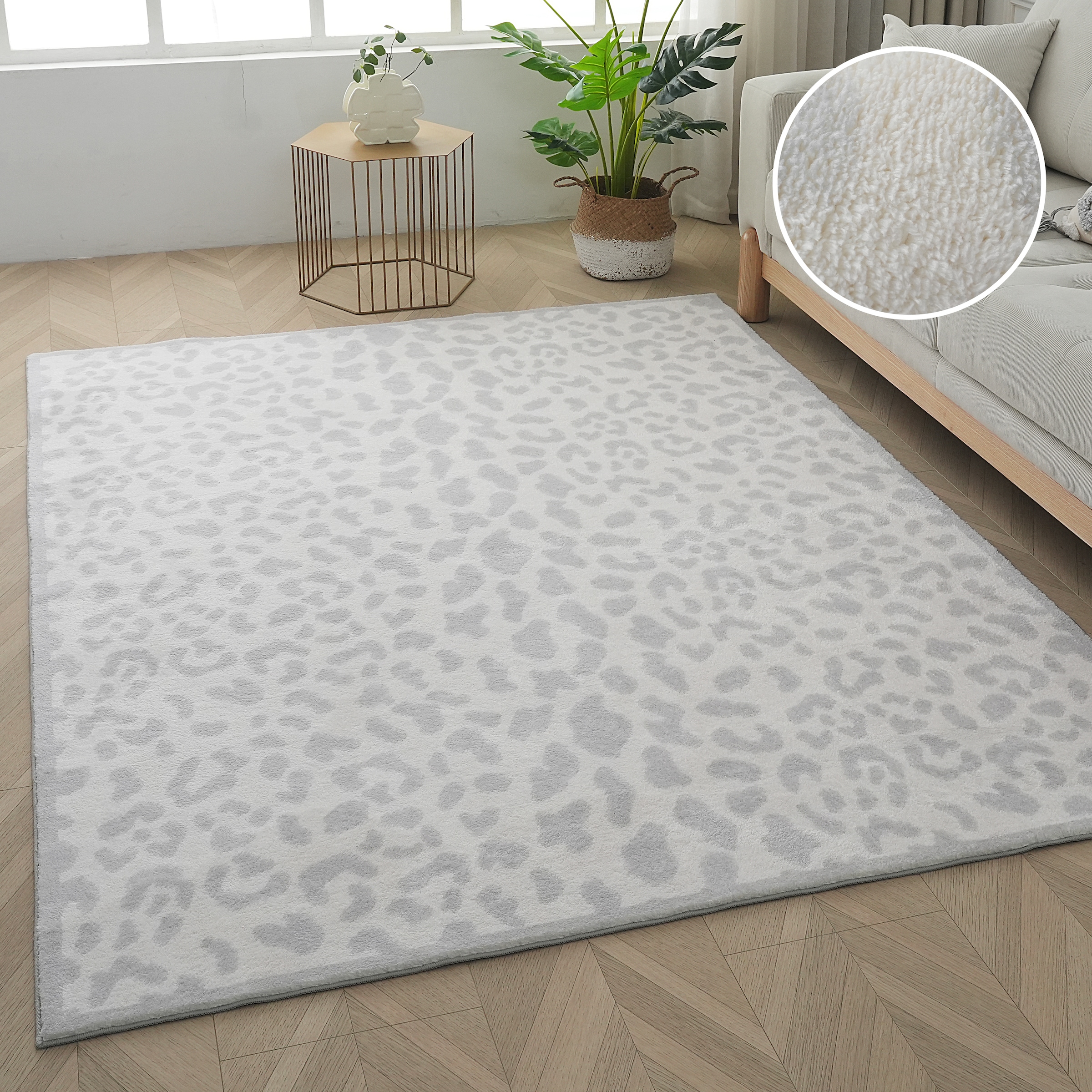 GOODproduct Teppich »Leo, mit trendigem Leopardenmuster, waschbar« rechteckig 12 mm Höhe kuschelig & weich, modern, Animal Print, Wohnzimmer, Schlafzimmer