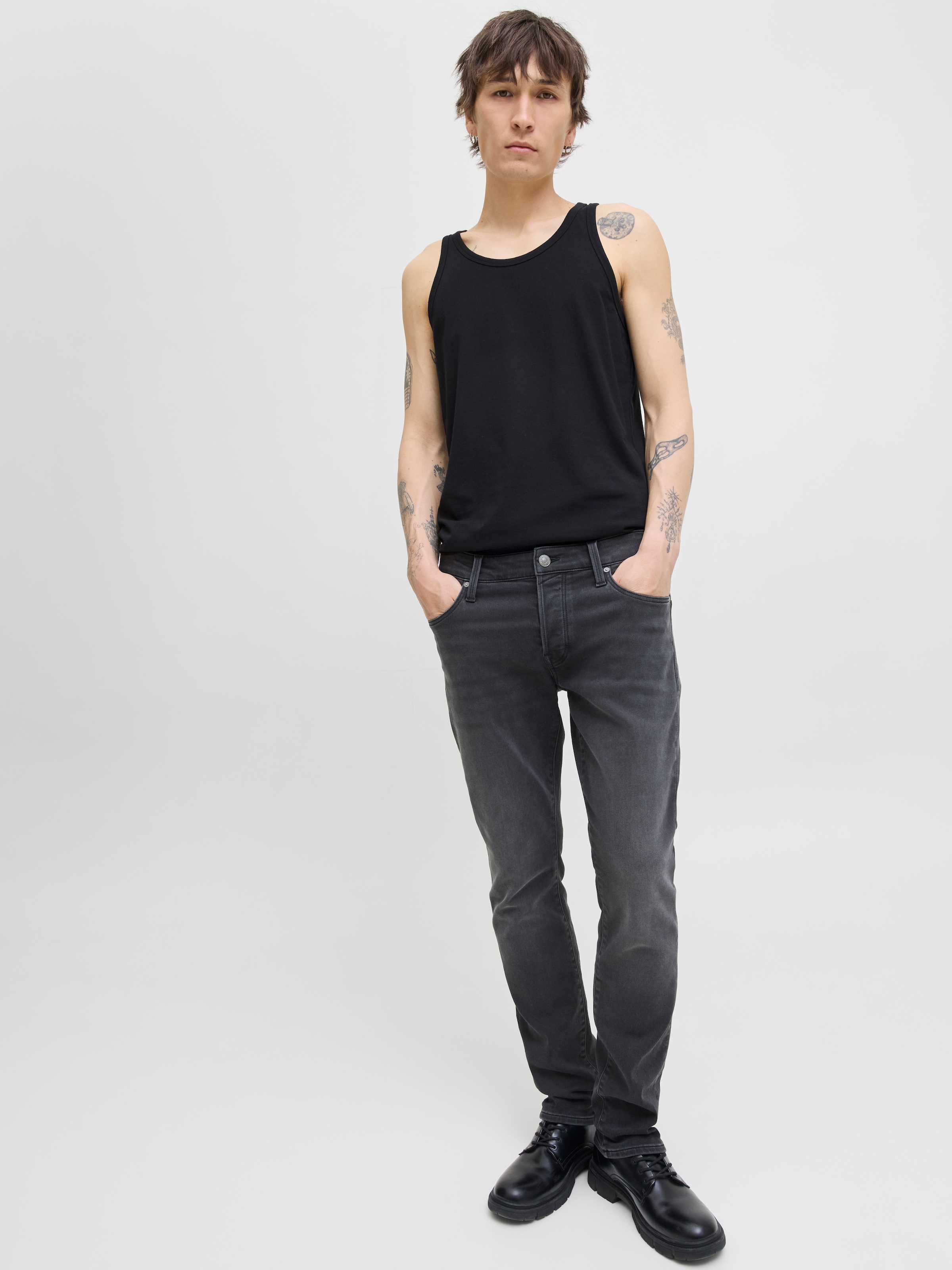 Jack & Jones Jeans taille basse »JJIMIKE mit Stretch, Used-Look und bequemer Passform« mit Abriebeffekten