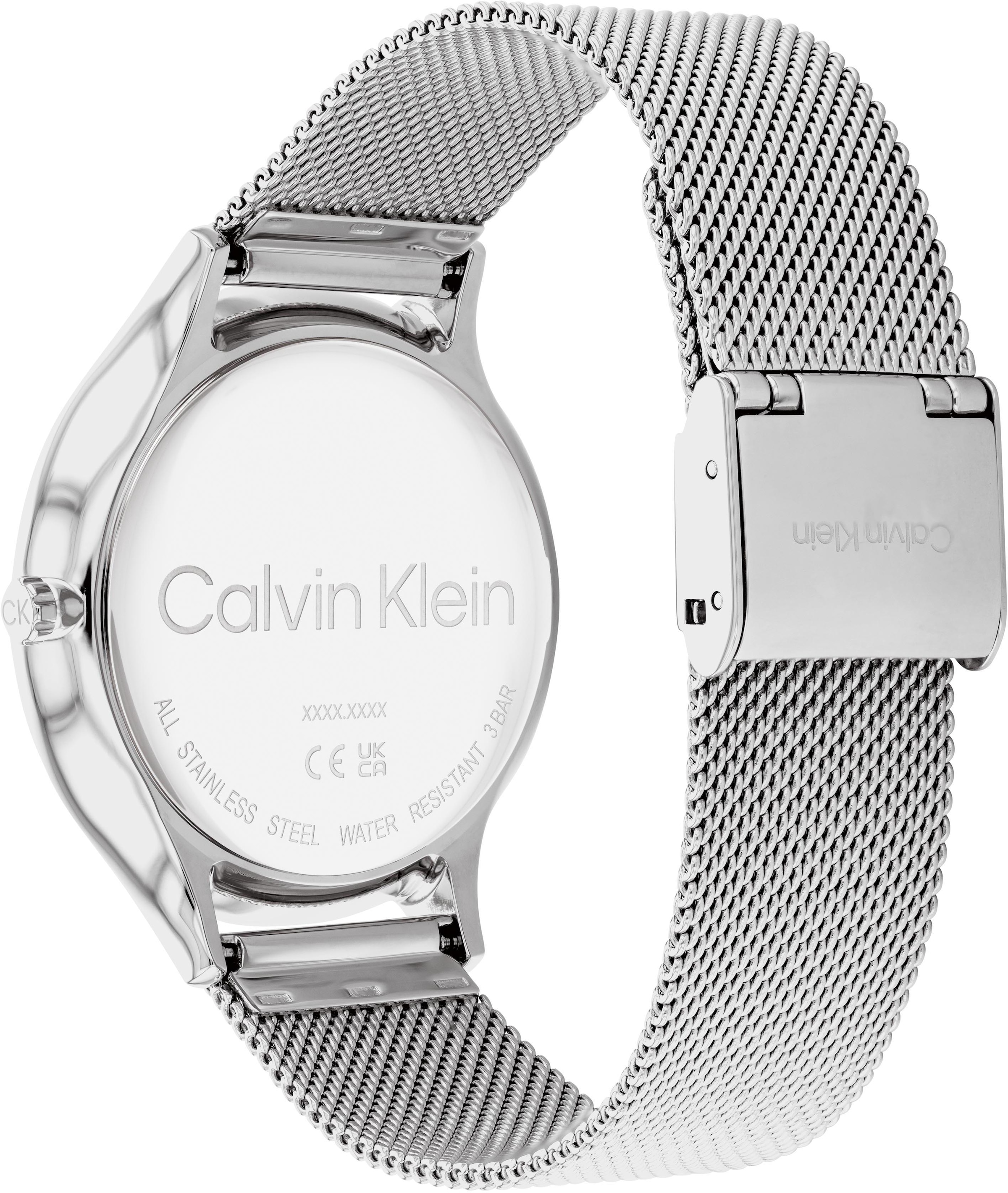 Calvin Klein Quarzuhr »Timeless 2H, 25200001«, Armbanduhr, Damenuhr, Mineralglas, Edelstahlarmband