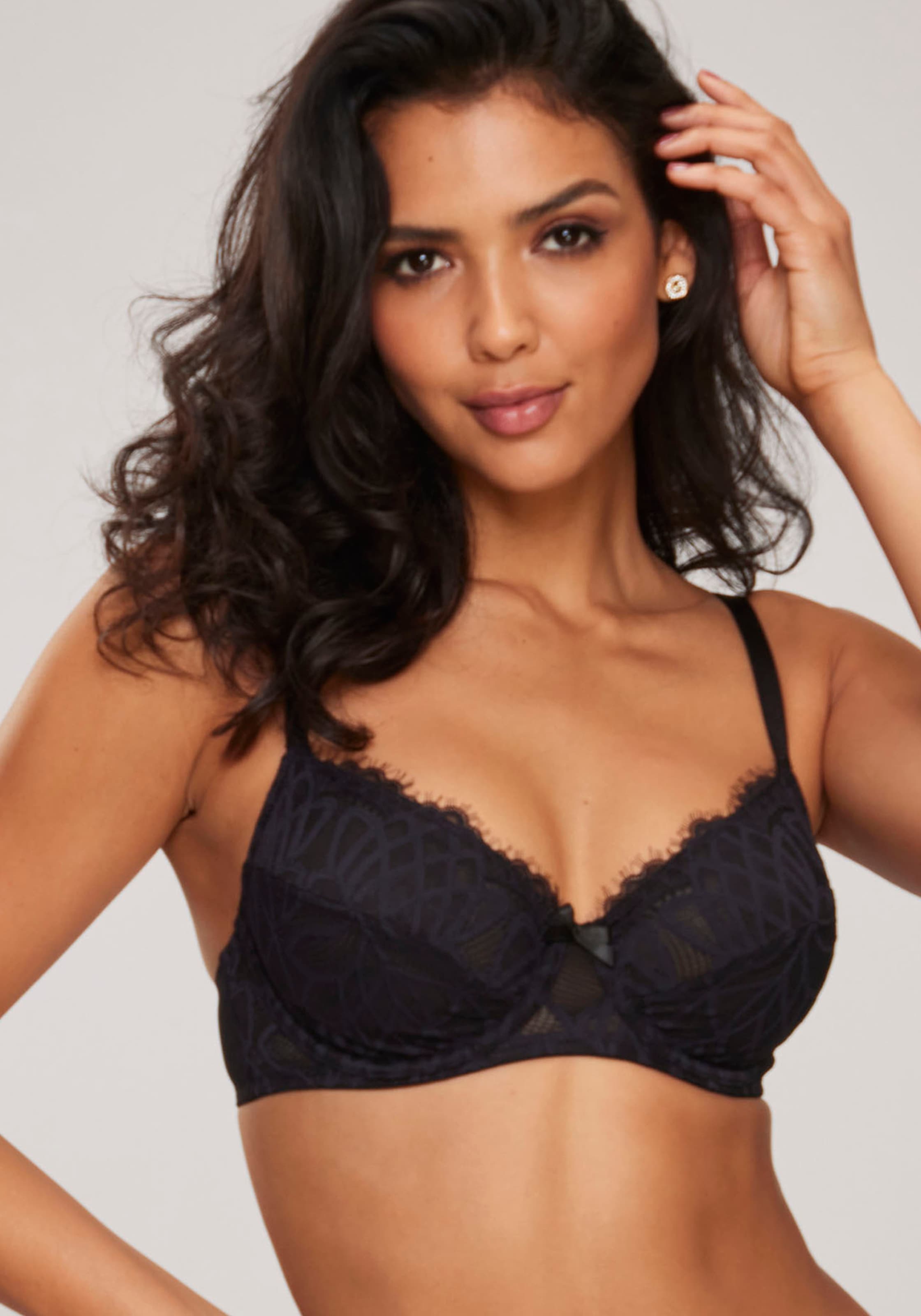 LASCANA Bügel-BH »Cara«, mit femininer Spitze, anteilig aus recyceltem Material, Dessous