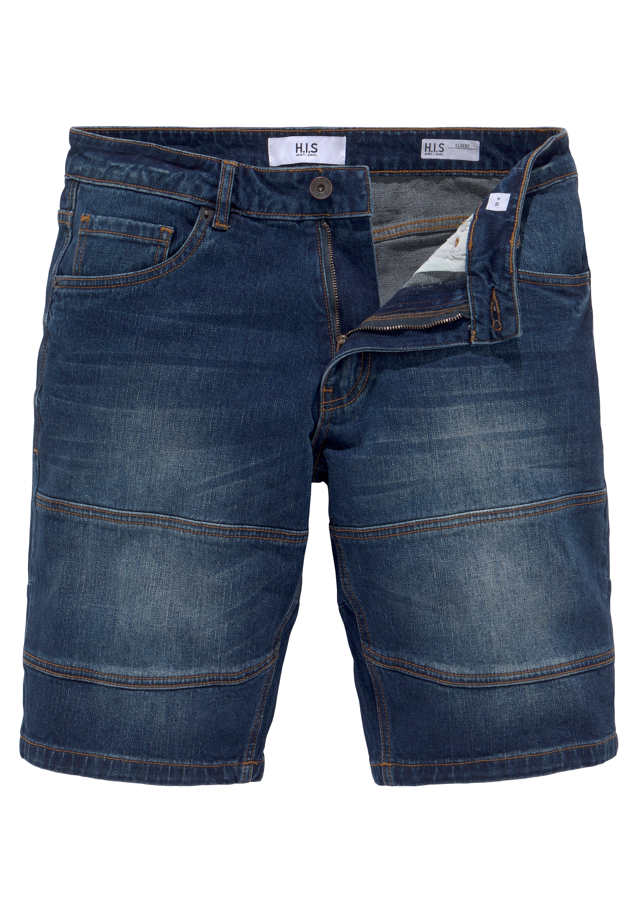 H.I.S Jeansbermudas, entspannte Passform, gerader Beinschnitt, modische Washed-Optik