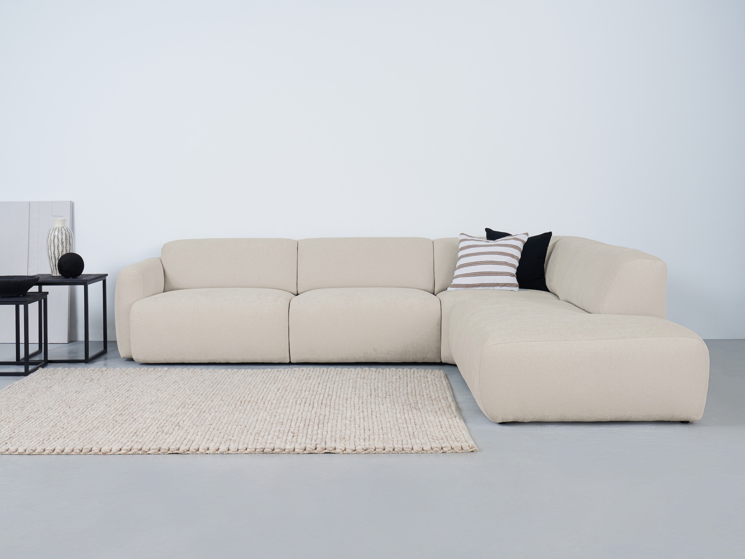 GOODproduct Canapé d'angle »Myrland Wohnlandschaft« largeur 310 cm, forme en L, chenille, tissu Easy Clean, avec mousse froide
