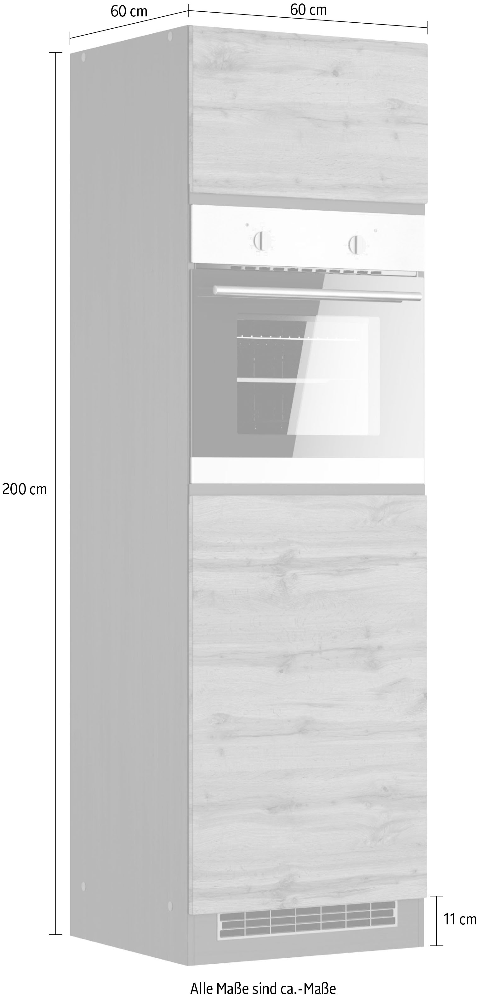 KOCHSTATION Armoire d'encastrement pour four »KS-Riesa« Largeur 60 cm, façades MDF