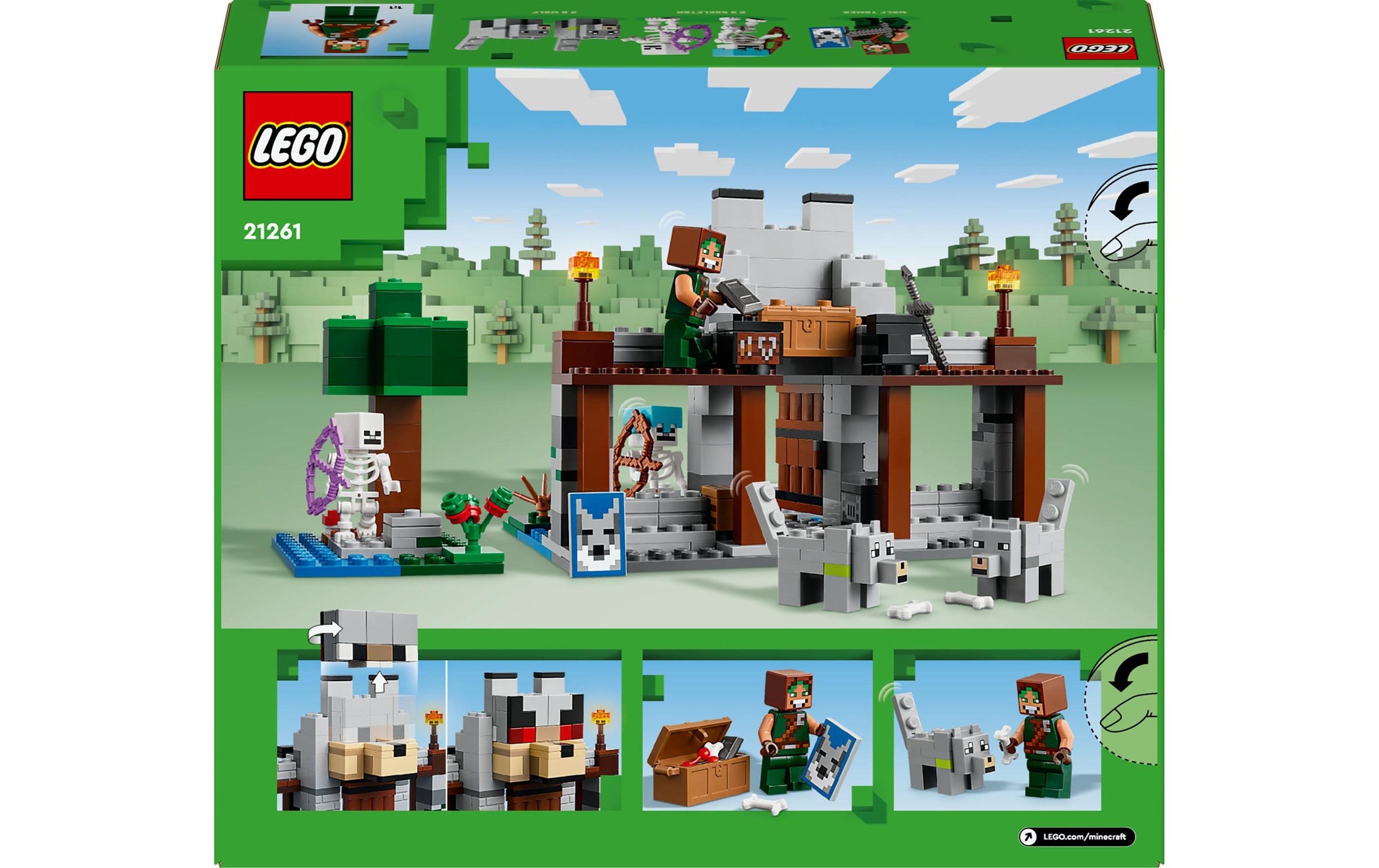 LEGO® Spielbausteine »Minecraft Die Wolfsfestung 21261«, (312 St.)