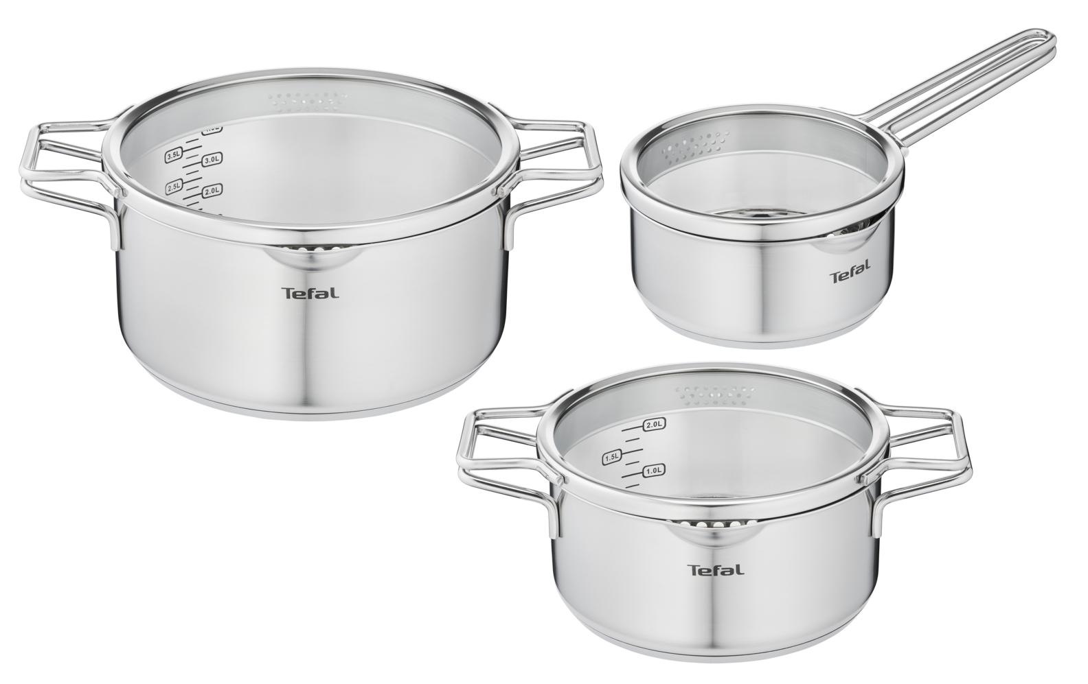 Image of Tefal Kochtopf »Set Nordica 6-teilig 16 cm/20 cm/24 cm«, Edelstahl bei Ackermann Versand Schweiz