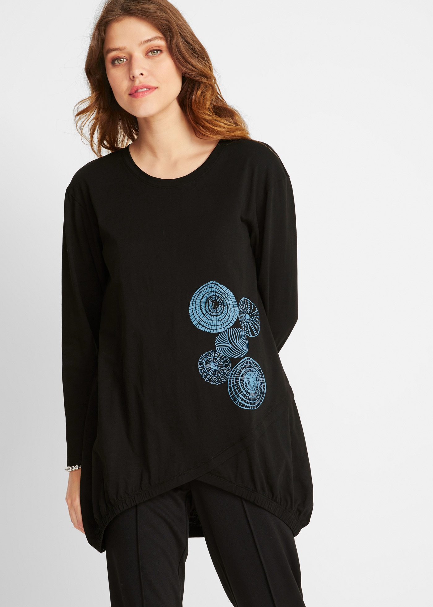 Image of bonprix Longshirt Ballonform, mit bedrucktem Design, aus Baumwolle, für Freizeit