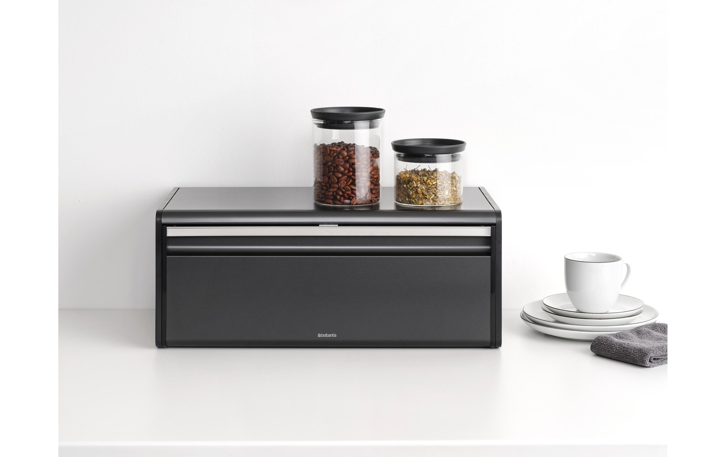 Brabantia Brotkasten »Fall Front Bread Bin Grau/Schwarz«, (1 tlg.)