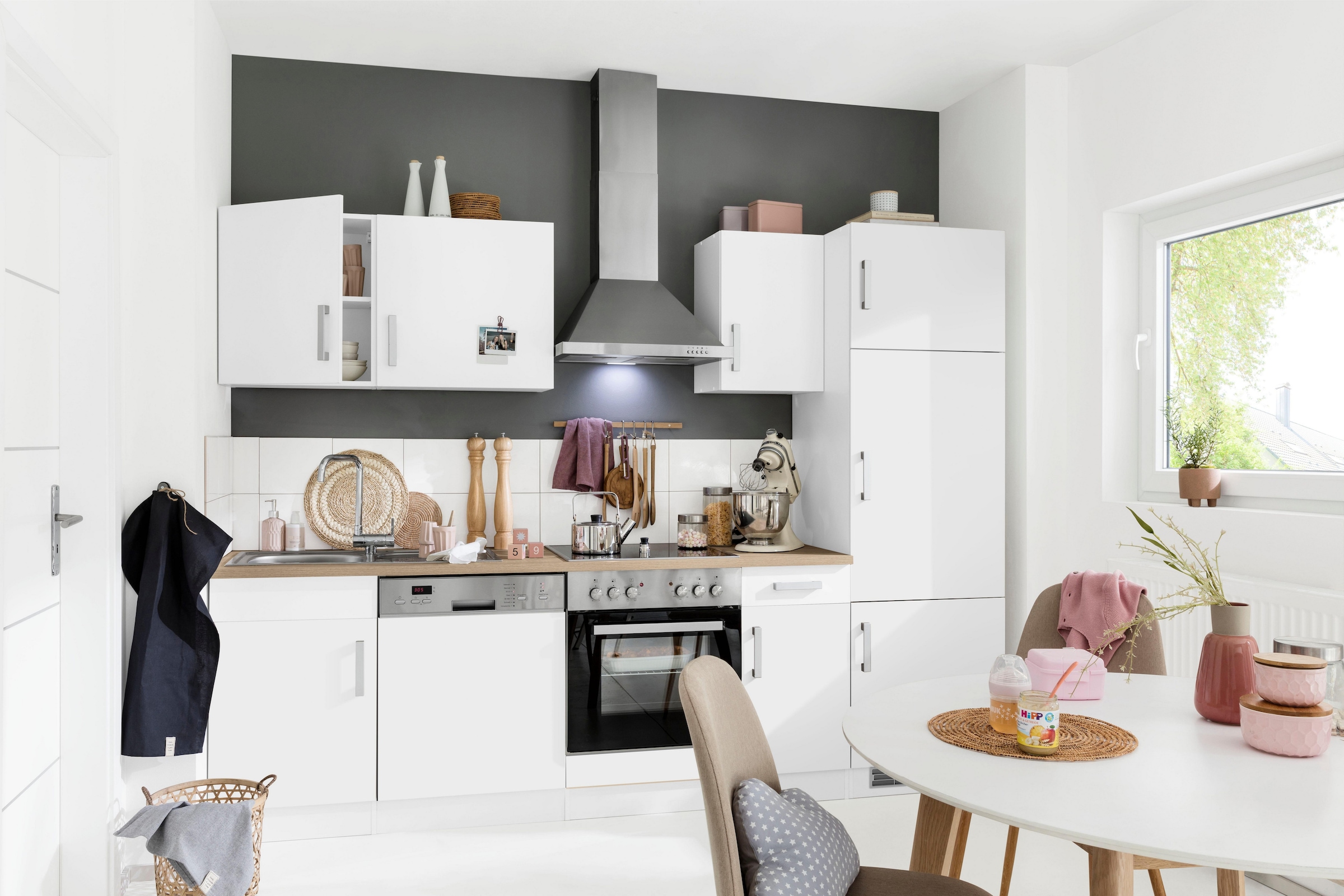 KOCHSTATION Kitchenette »KS-Gera« Largeur 270 cm, au choix avec appareils électroménagers, avec plan de travail