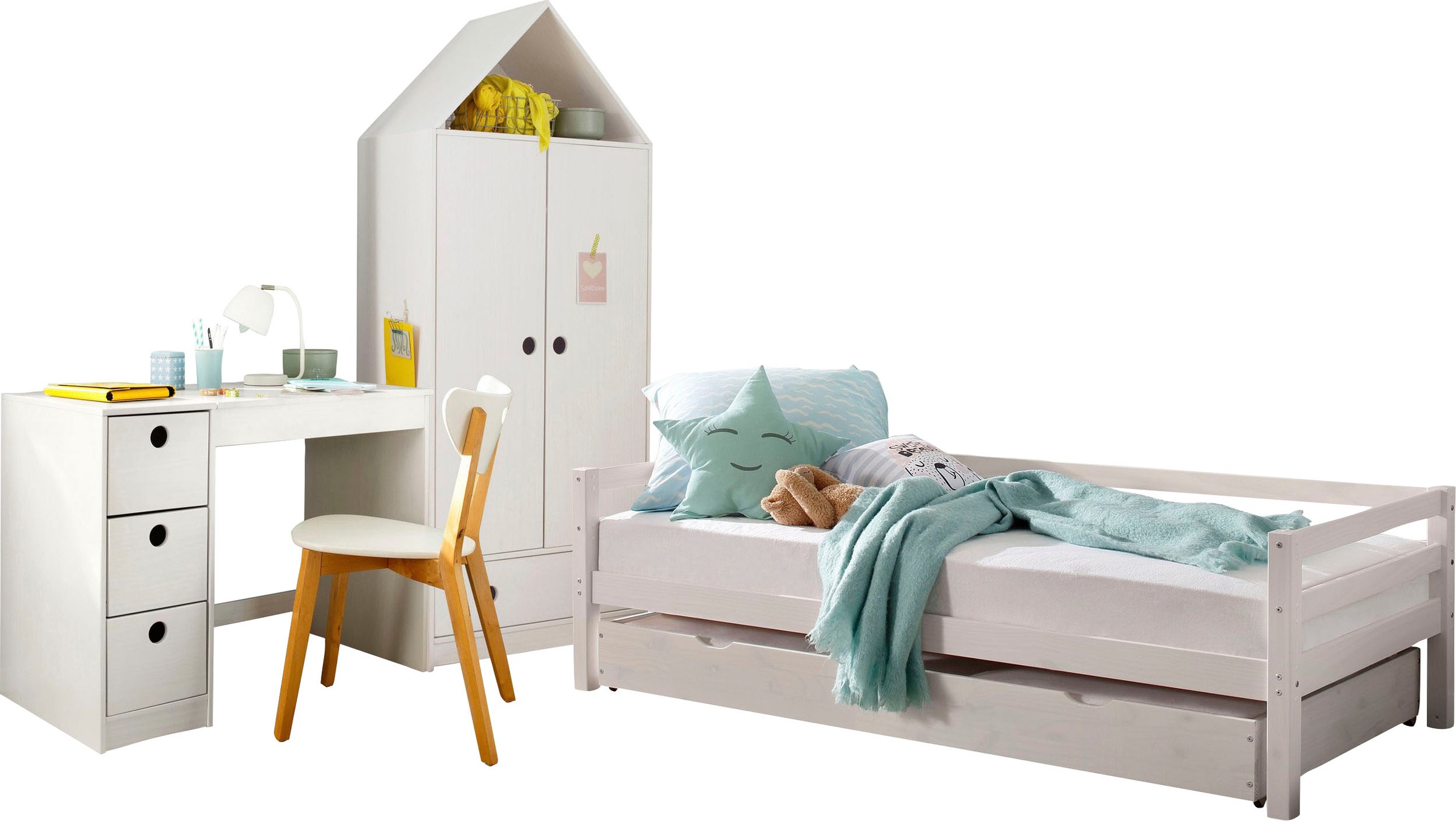 Jugendzimmer-Set »Alpi«, (Spar-Set, 3 tlg.), Daybed, Schreibtisch mit Stauraum und...