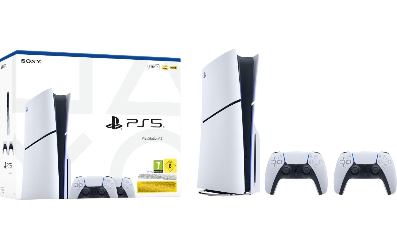 Sony Konsolen-Set »PS5 Disk Slim + 2x DualSense Wireless-Controller Bundle« 1.000 GB 1 TB