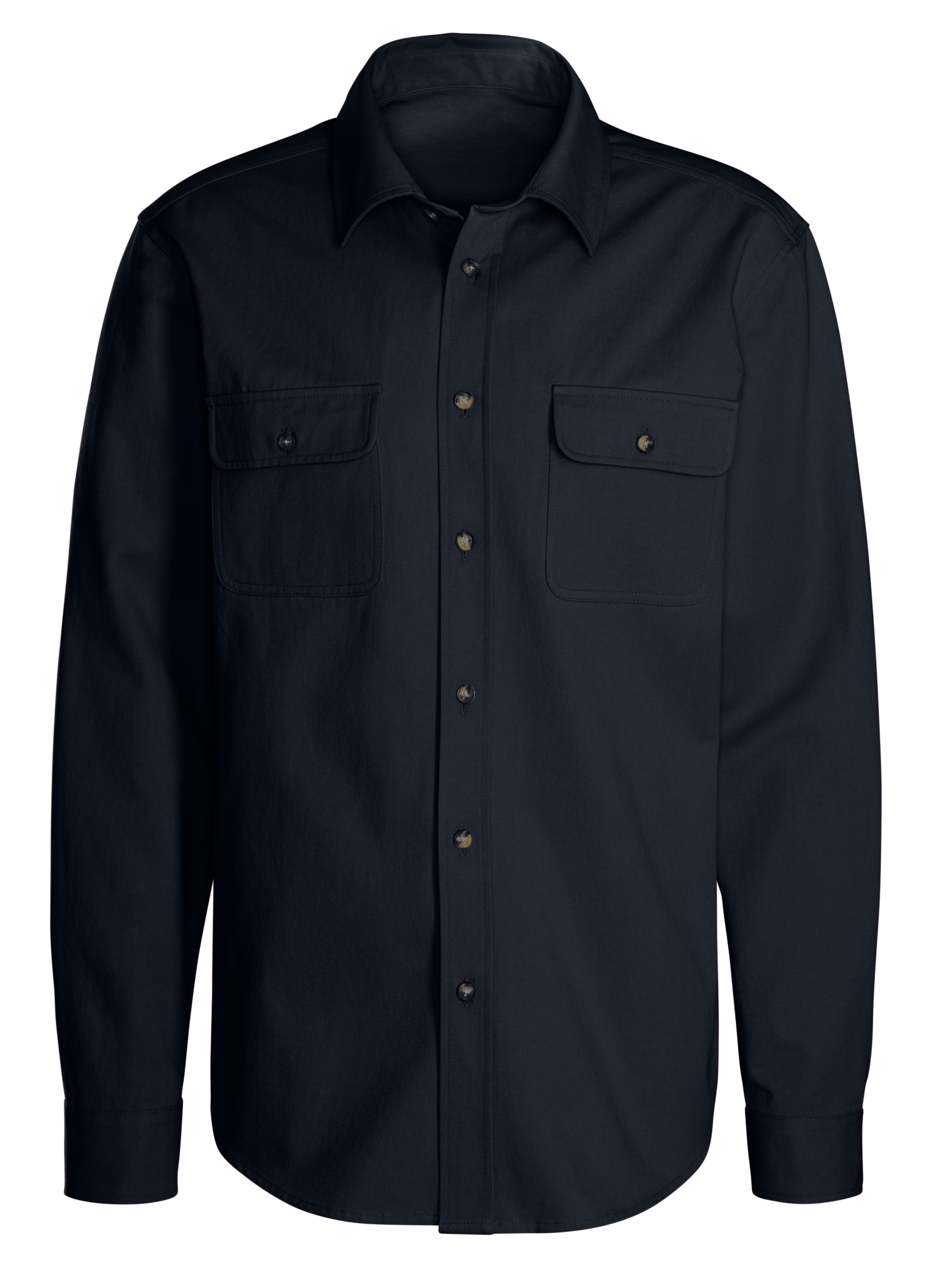John Devin Langarmhemd, Overshirt aus reiner Baumwolle, mit aufgesetzten Taschen