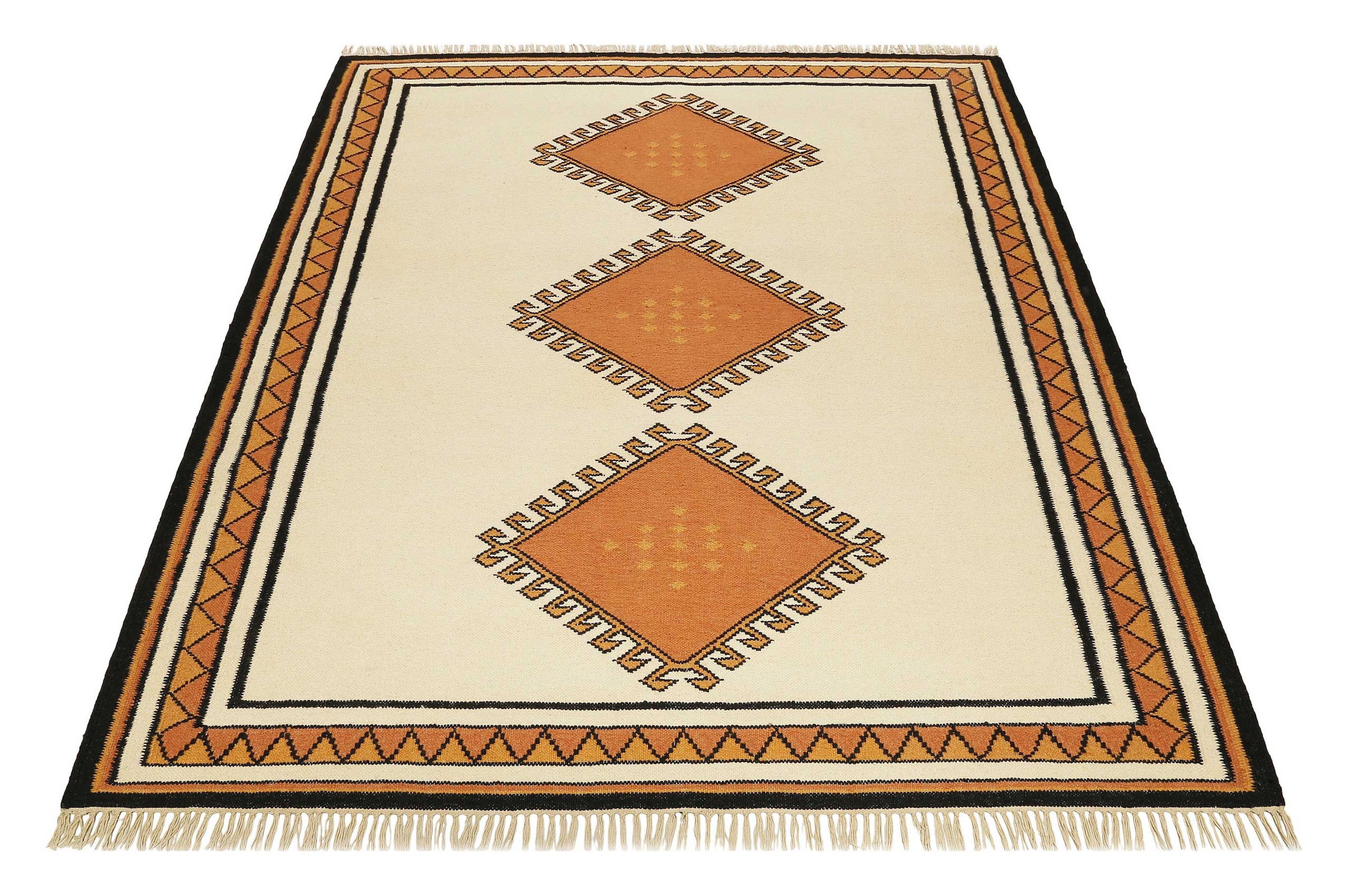 Wecon home Teppich »Afoud« rechteckig 5 mm Höhe Kurzflorteppich, handgewebt, geometrisch, modern, stilvoll, natürlich