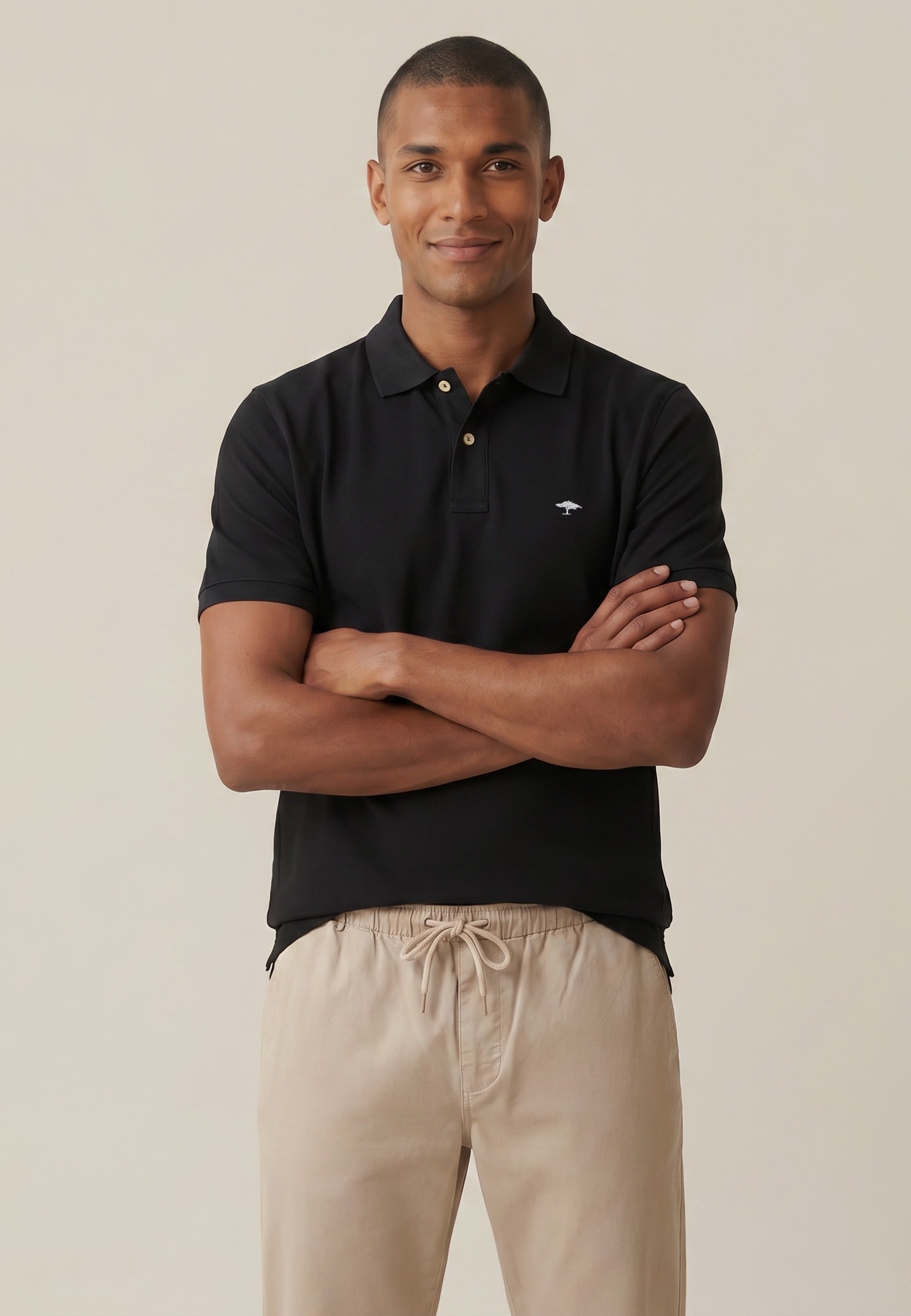 Image of FYNCH-HATTON Poloshirt normale Passform, mit 2-Knopf-Polokragen, aus Baumwolle