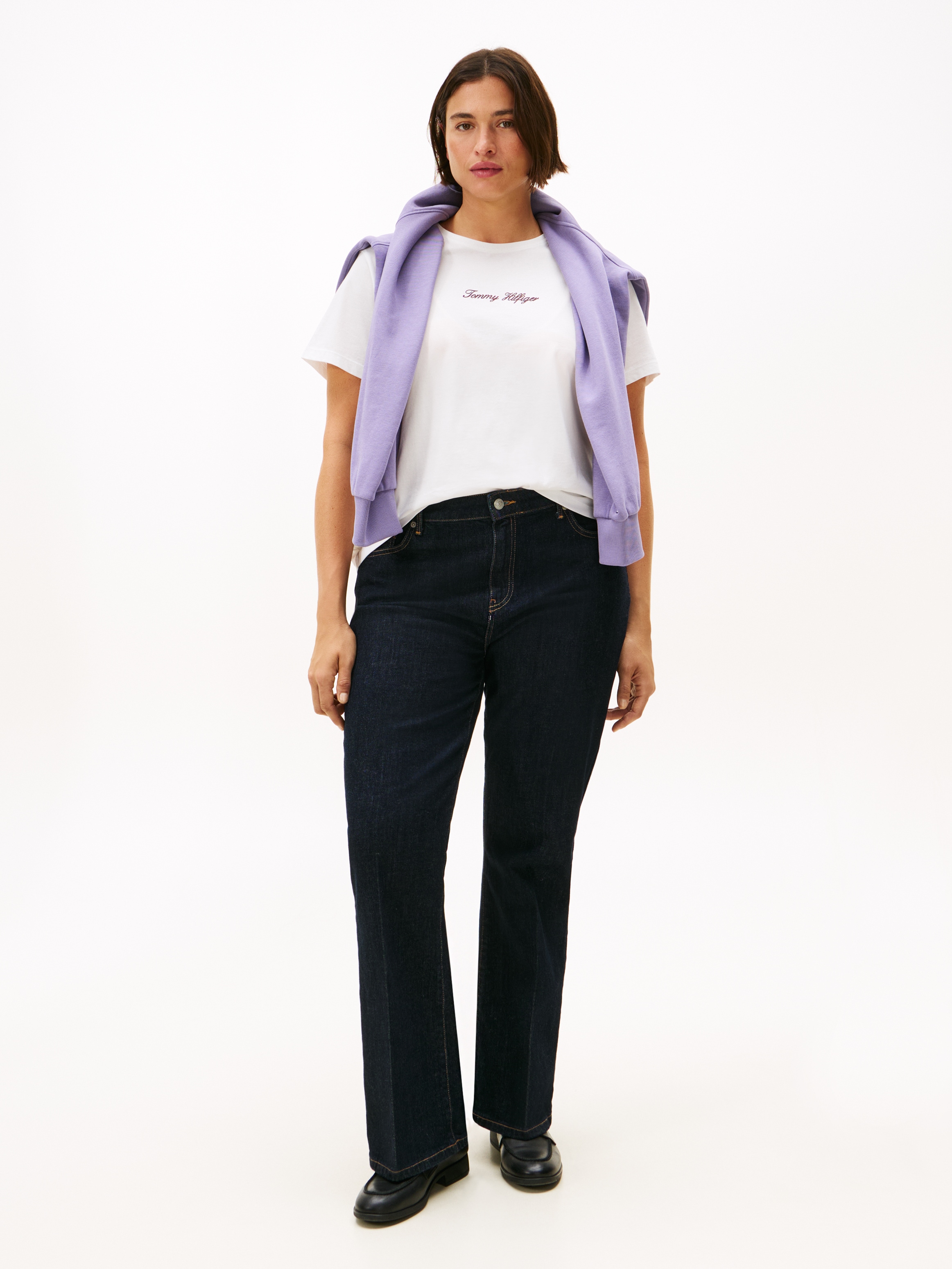 Tommy Hilfiger Curve Kurzarmshirt »CRV CLASSIC SCRIPT REG SS TEE«, in grossen Grössen