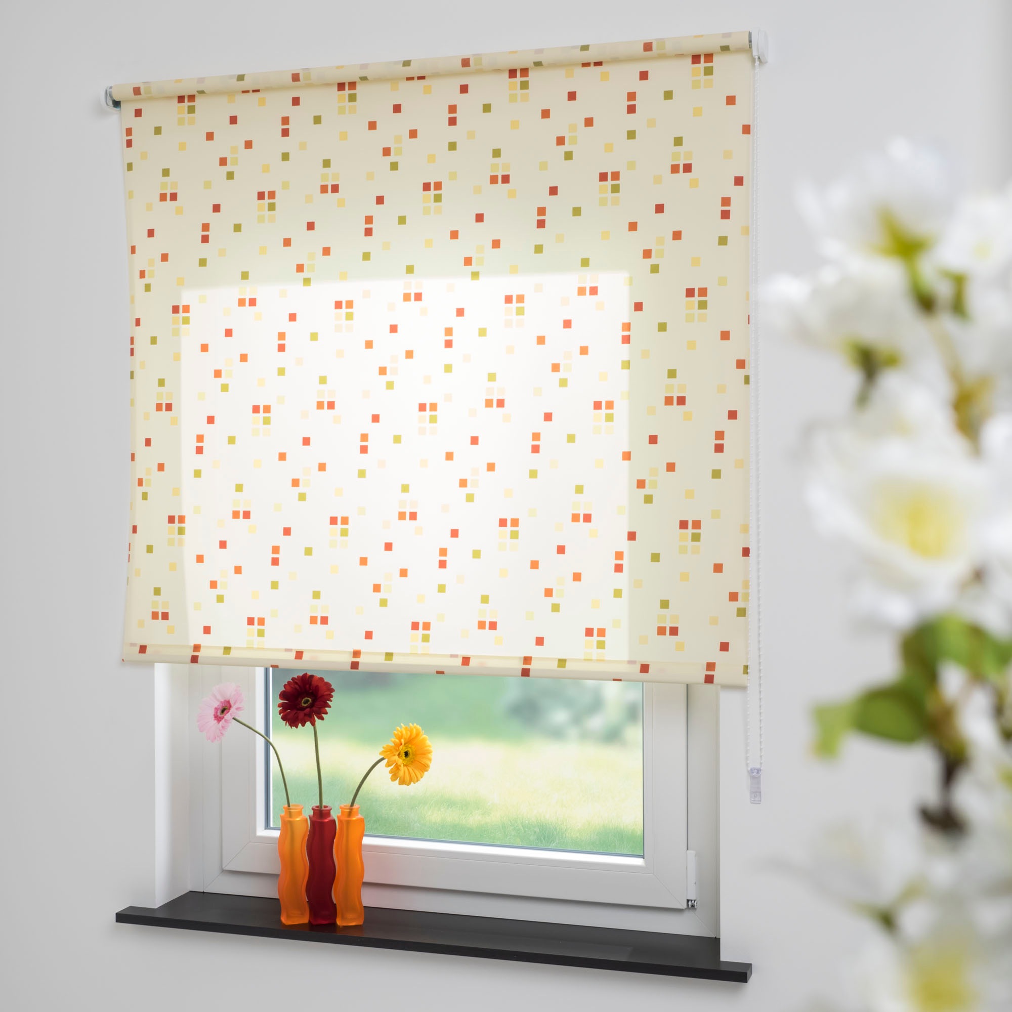 Image of Liedeco Seitenzugrollo »Quadrate bunt«, Lichtschutz, freihängend, Seitenzugrollo, Kettenzugrollo, Dekorrollo - Quadrate bunt bei Ackermann Versand Schweiz