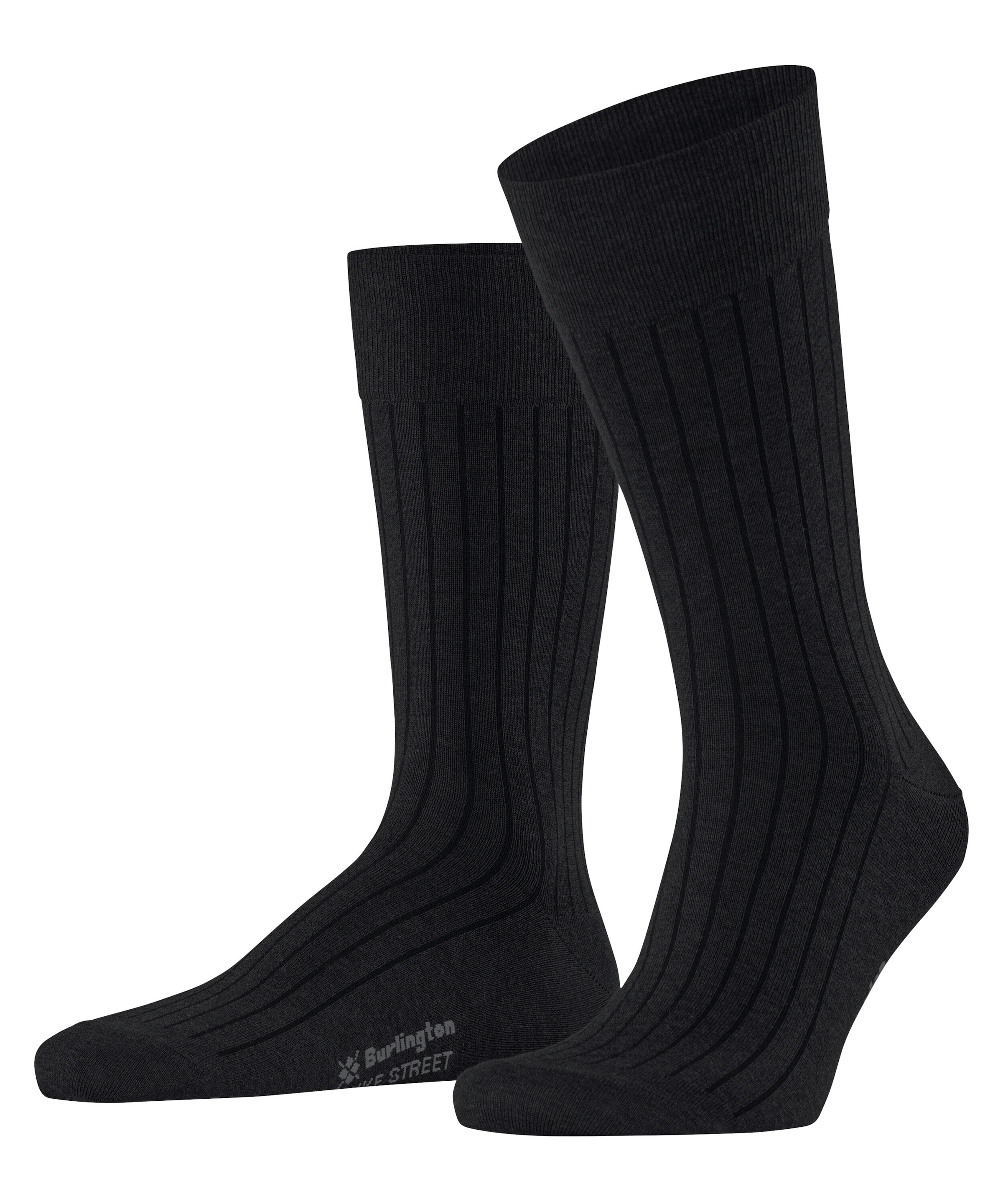 Burlington Socken »Duke Street« Einheitsgrösse 40-46, Rippenstruktur, Cotton-Mix